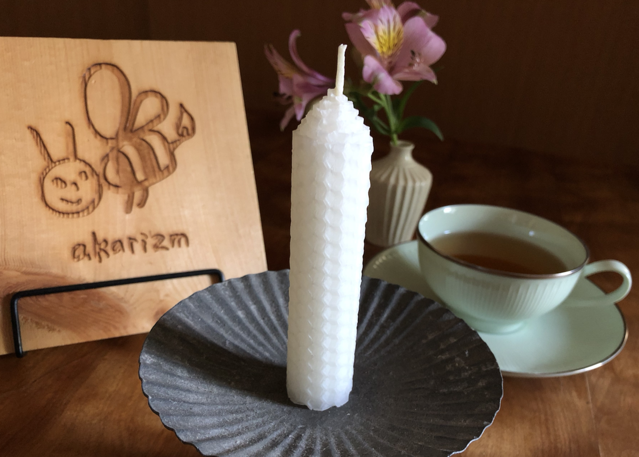 【白】日常使いのミツロウキャンドル2本セット＆10本セットの画像3