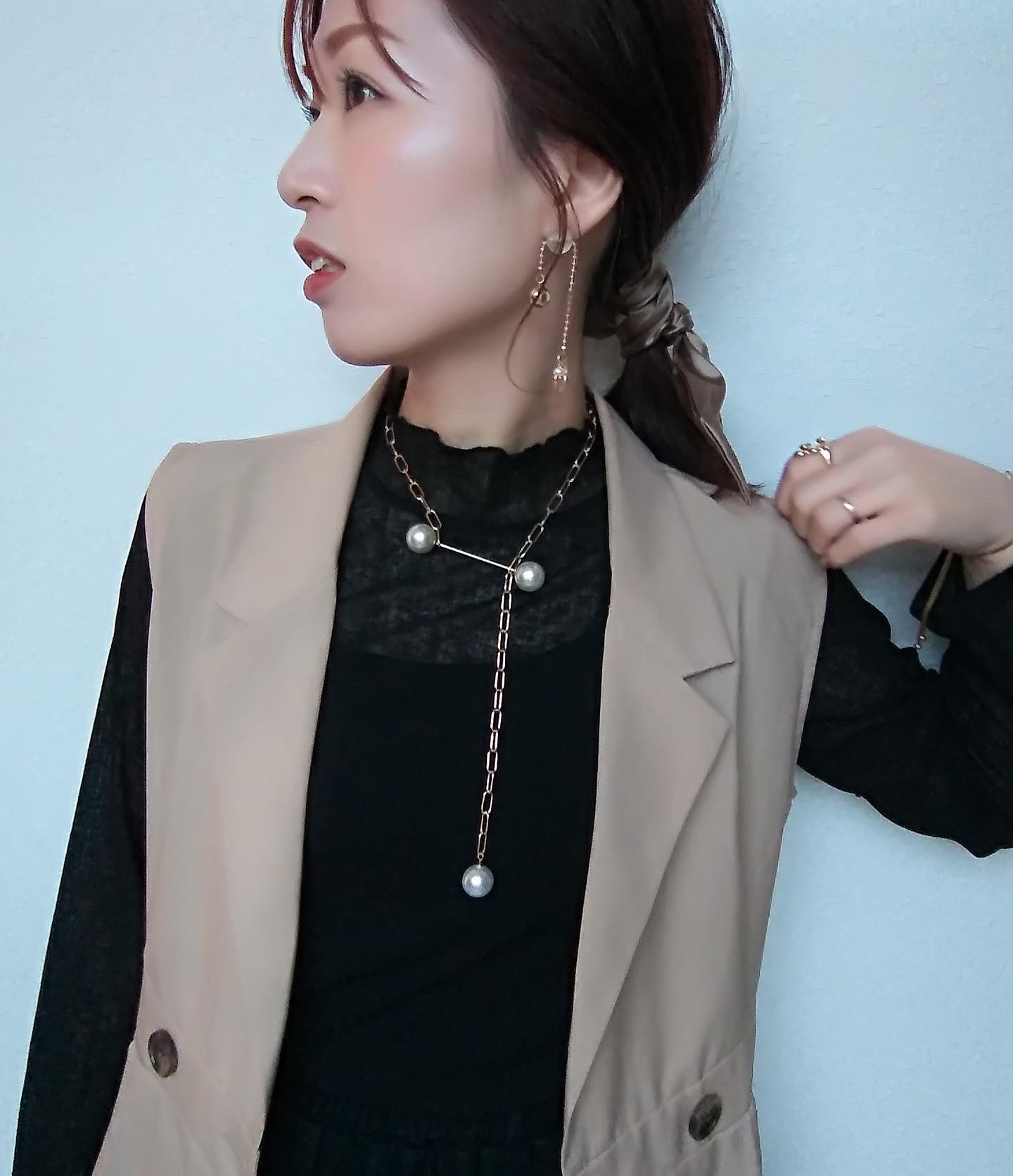 chain pearl necklaceの画像4