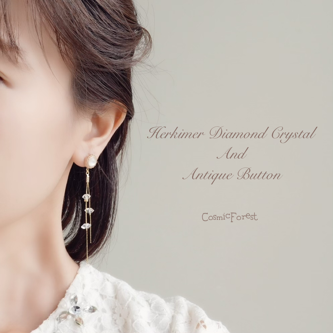 Herkimer Diamond Crystal & Antique Buttonの画像2