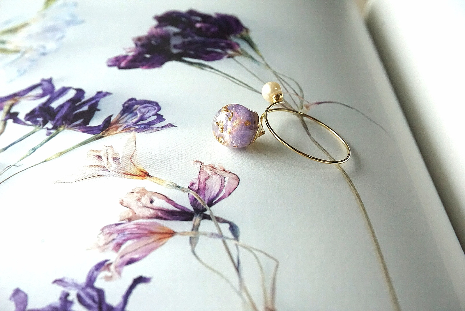 プラネットリング(かすみ草パープル)ゴールドの画像2