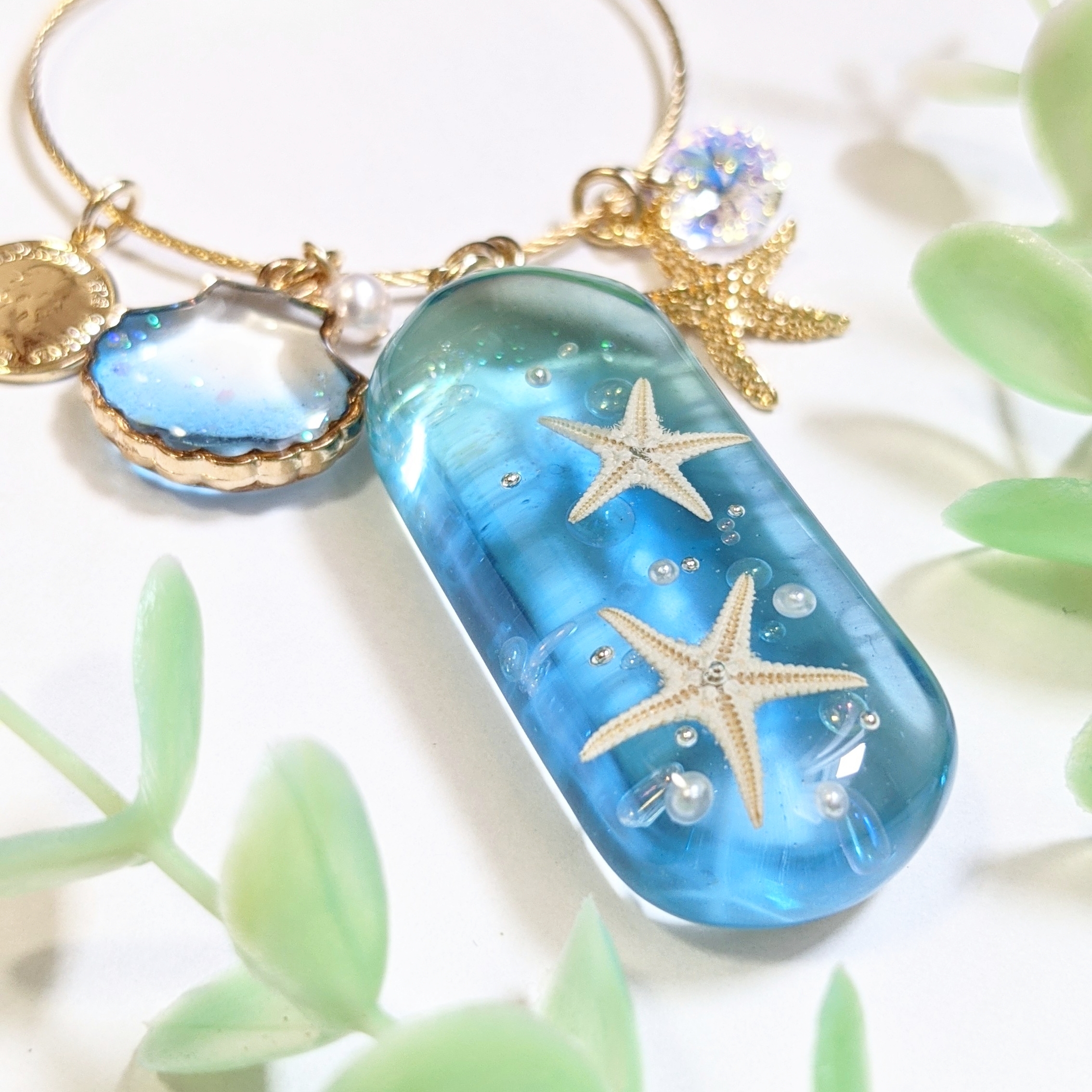 海とヒトデのキーリングの画像3