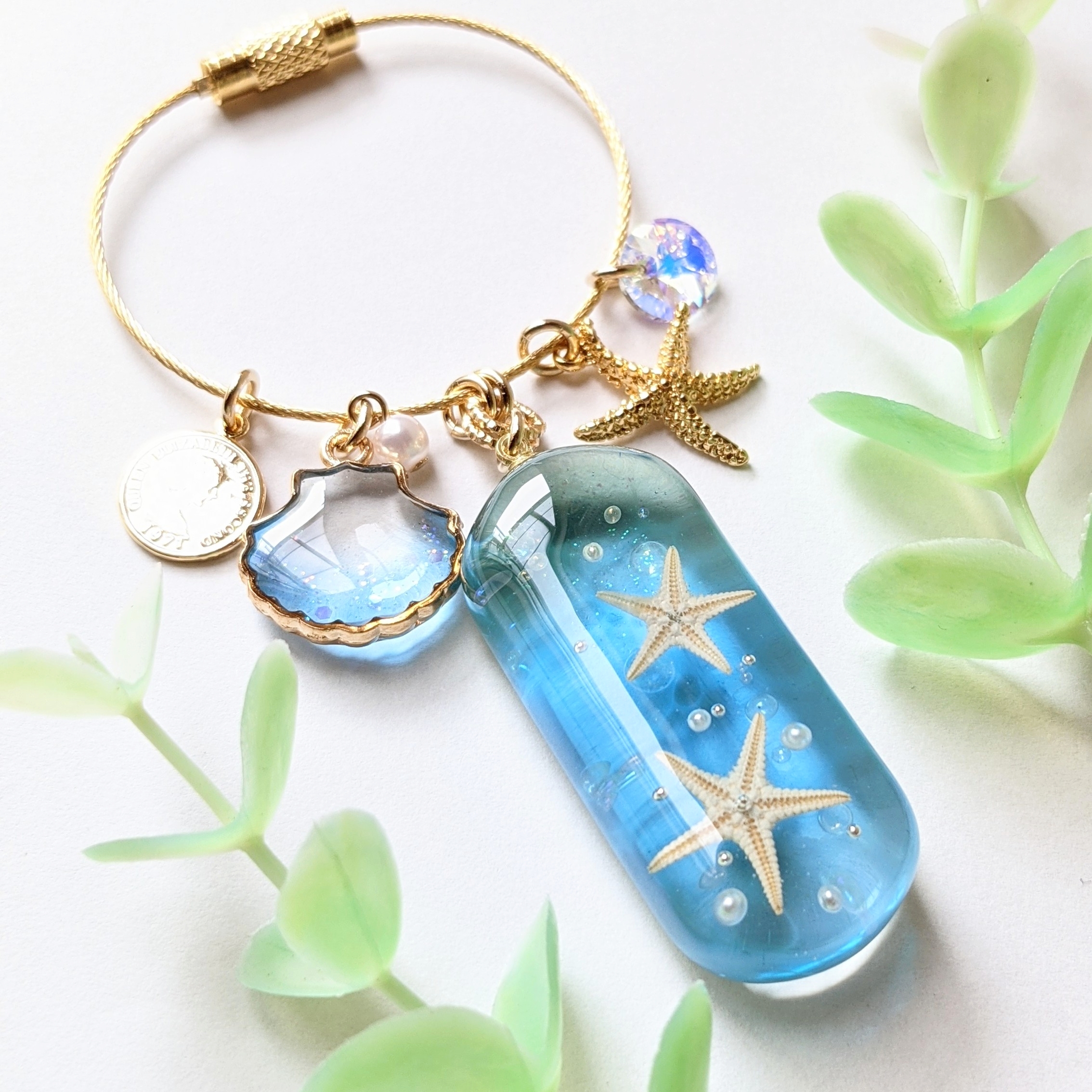 海とヒトデのキーリングの画像4