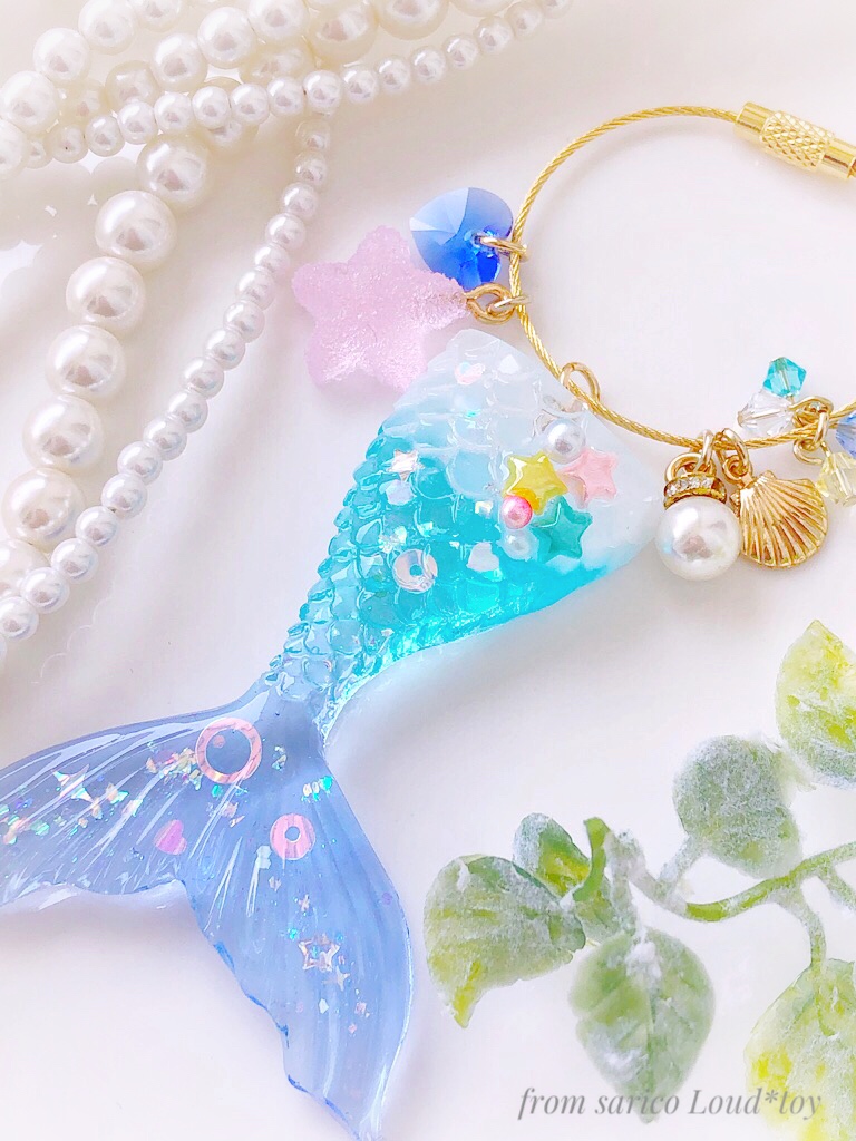フロートマーメイドワイヤーチャーム🐠🐚ブルーハワイの画像2