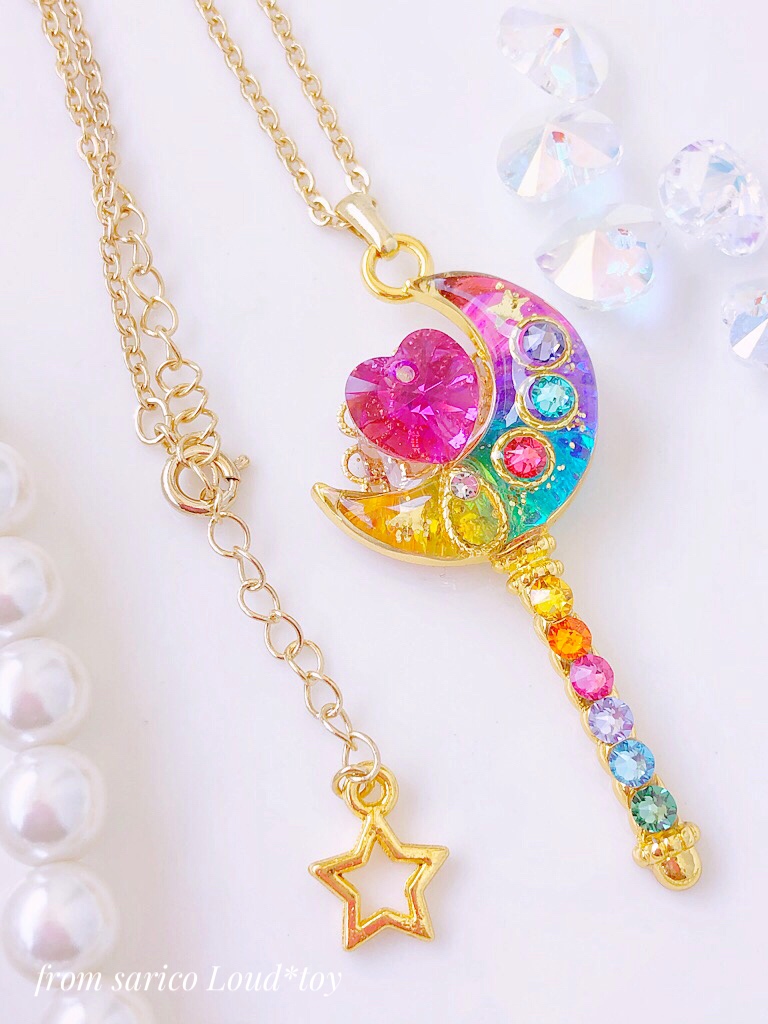 rainbow🌈お月さまステッキネックレスの画像2
