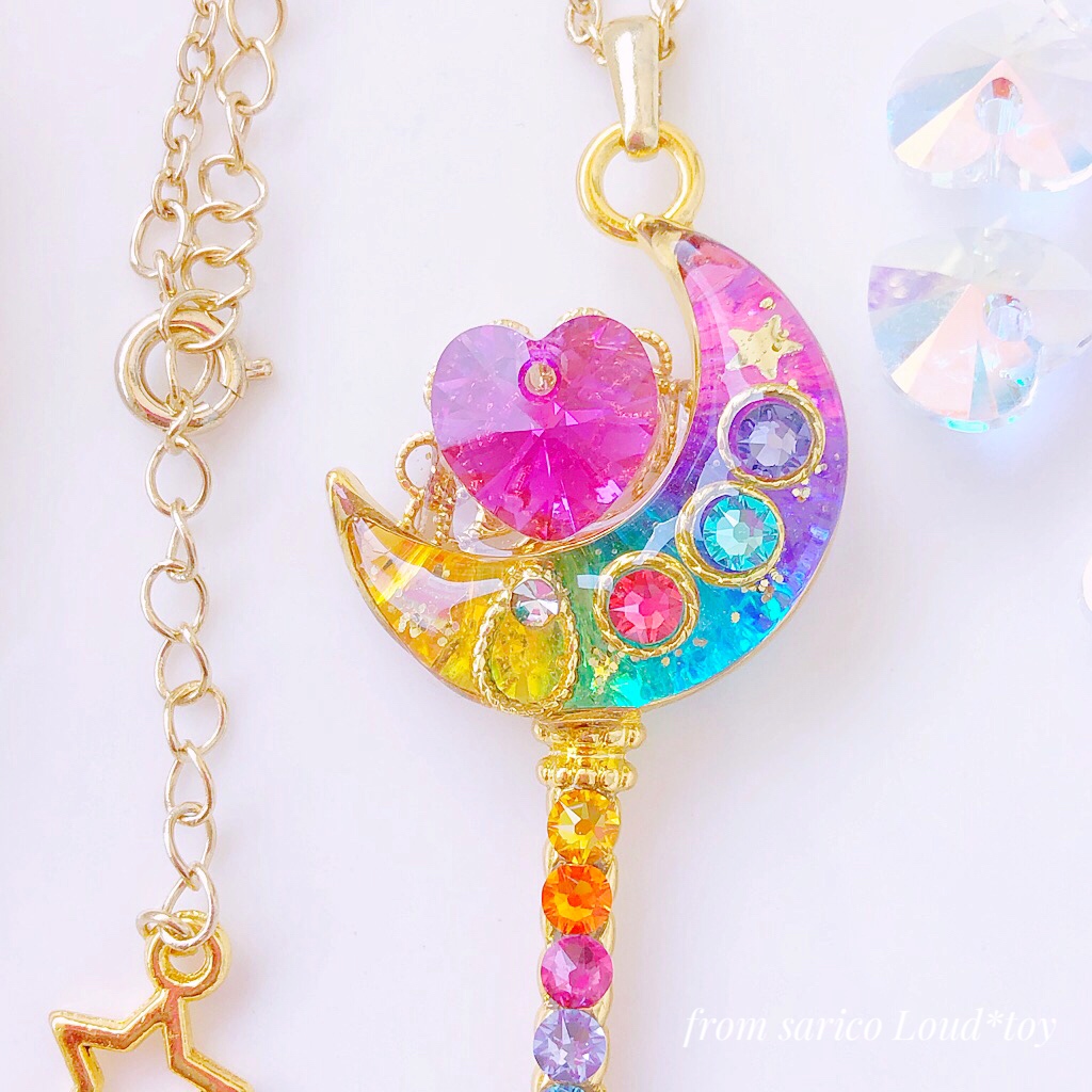 rainbow🌈お月さまステッキネックレスの画像3