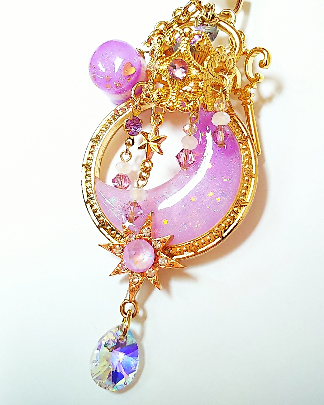 マカロンカラーの三日月シャンデリア（ラベンダー）の画像2