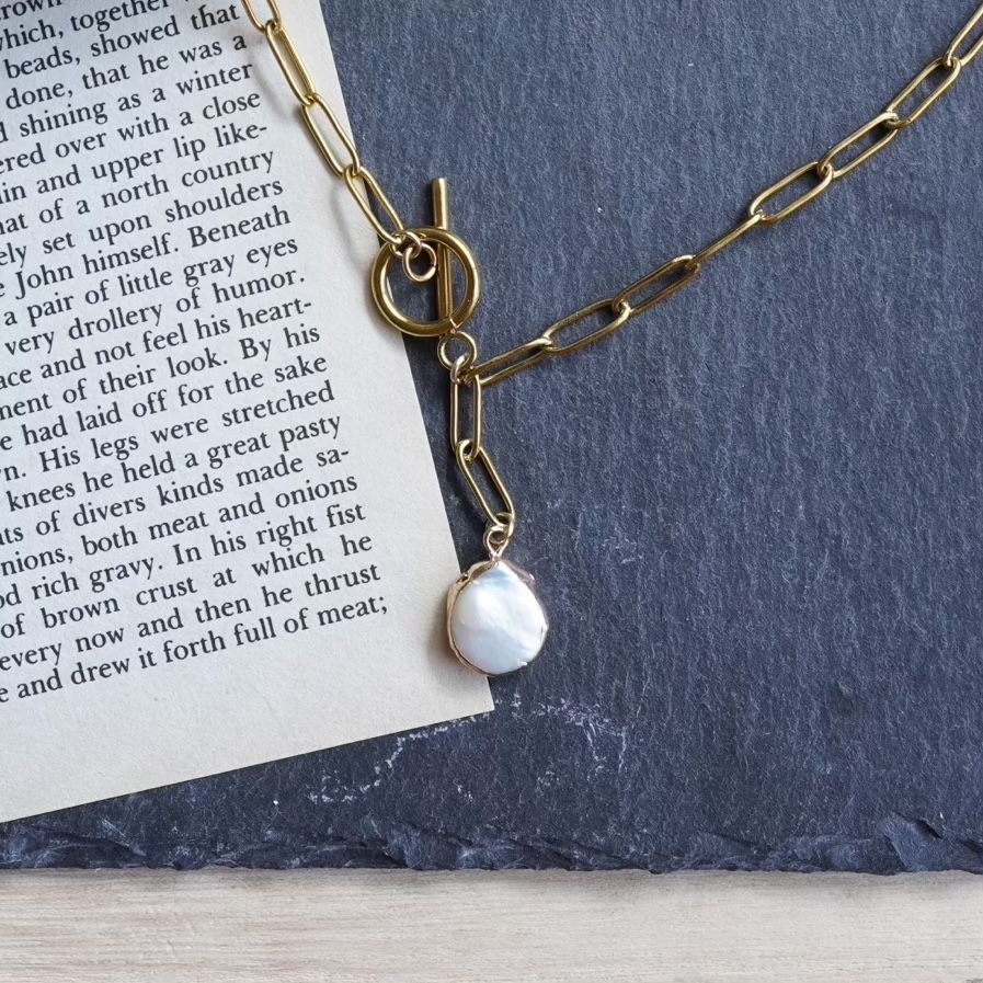 淡水パール一粒ネックレスの画像3