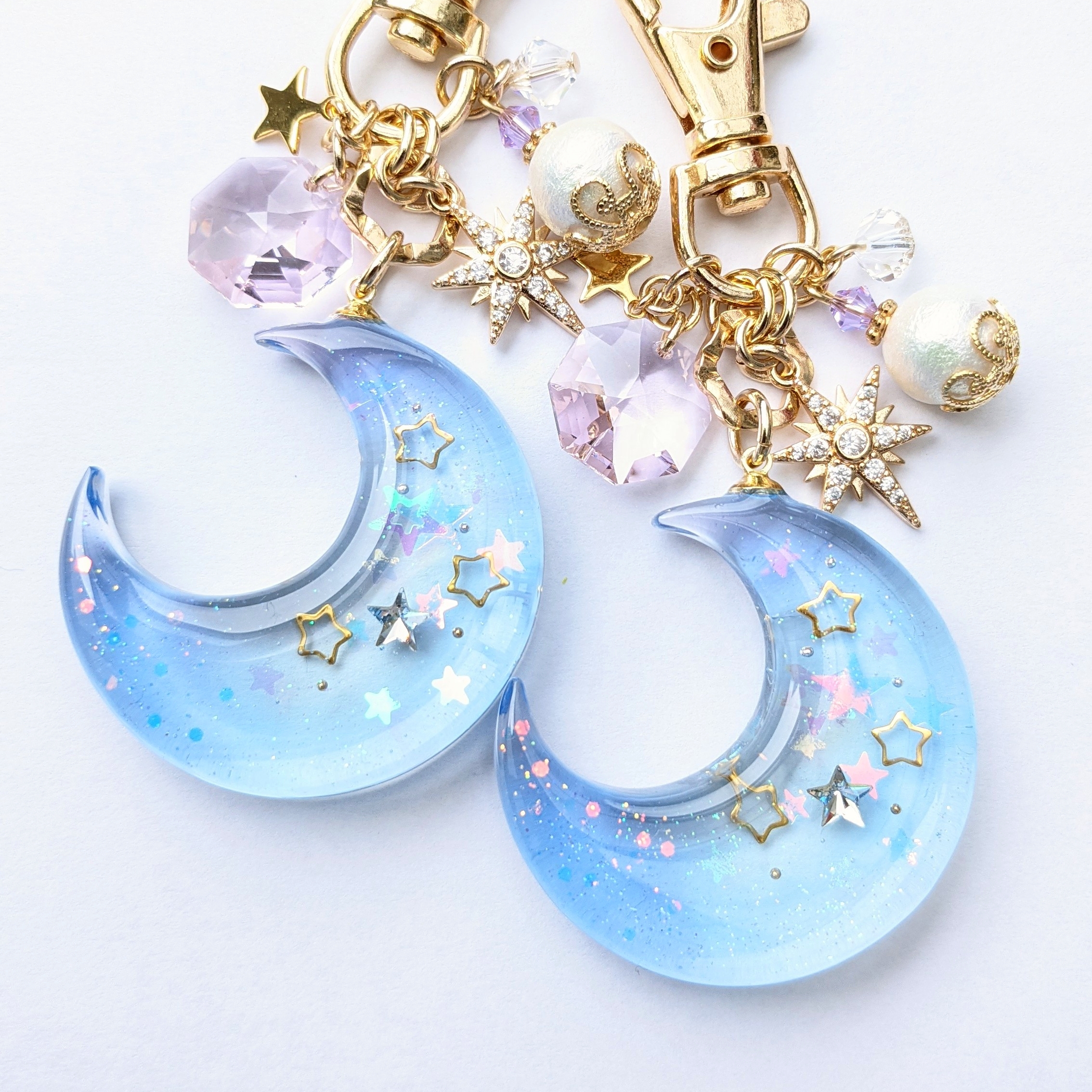 星降る三日月のキーホルダーの画像2