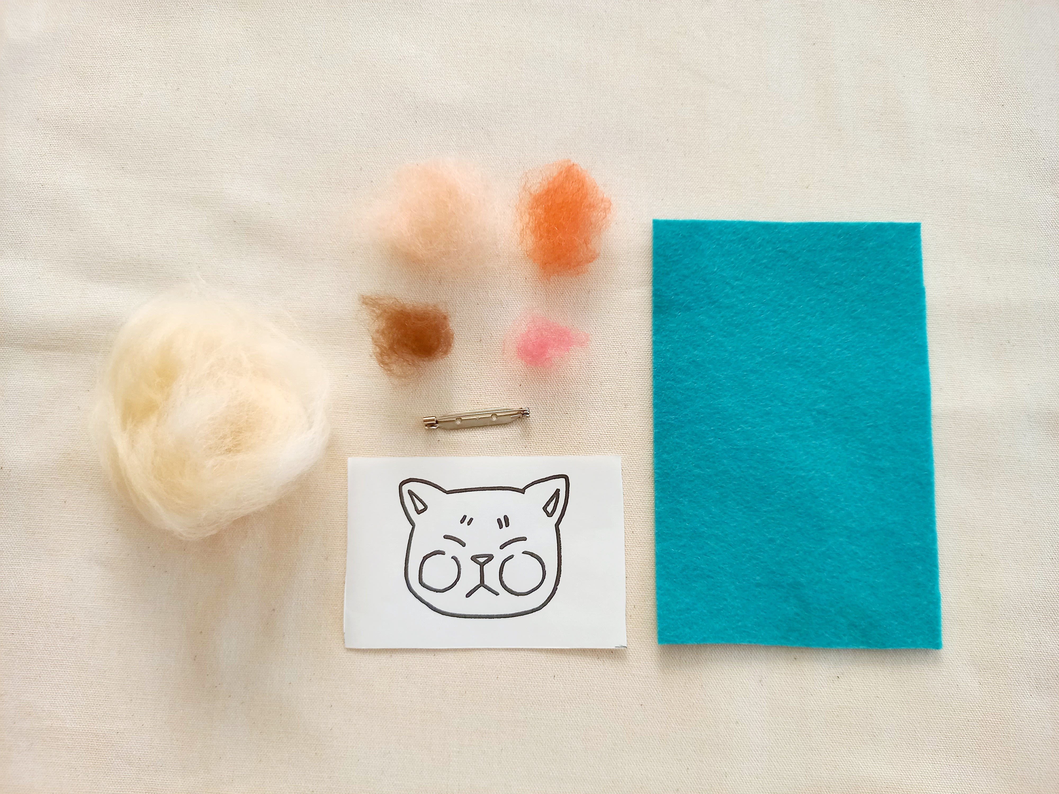 ブサネコさんブローチ手作りキット の画像2