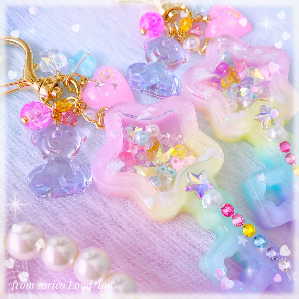 シャカシャカ🌟パステル星鍵チャームの画像2