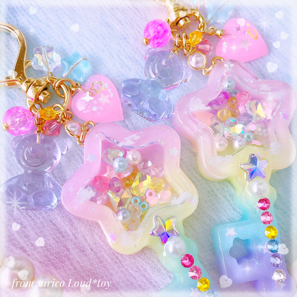 シャカシャカ🌟パステル星鍵チャームの画像3