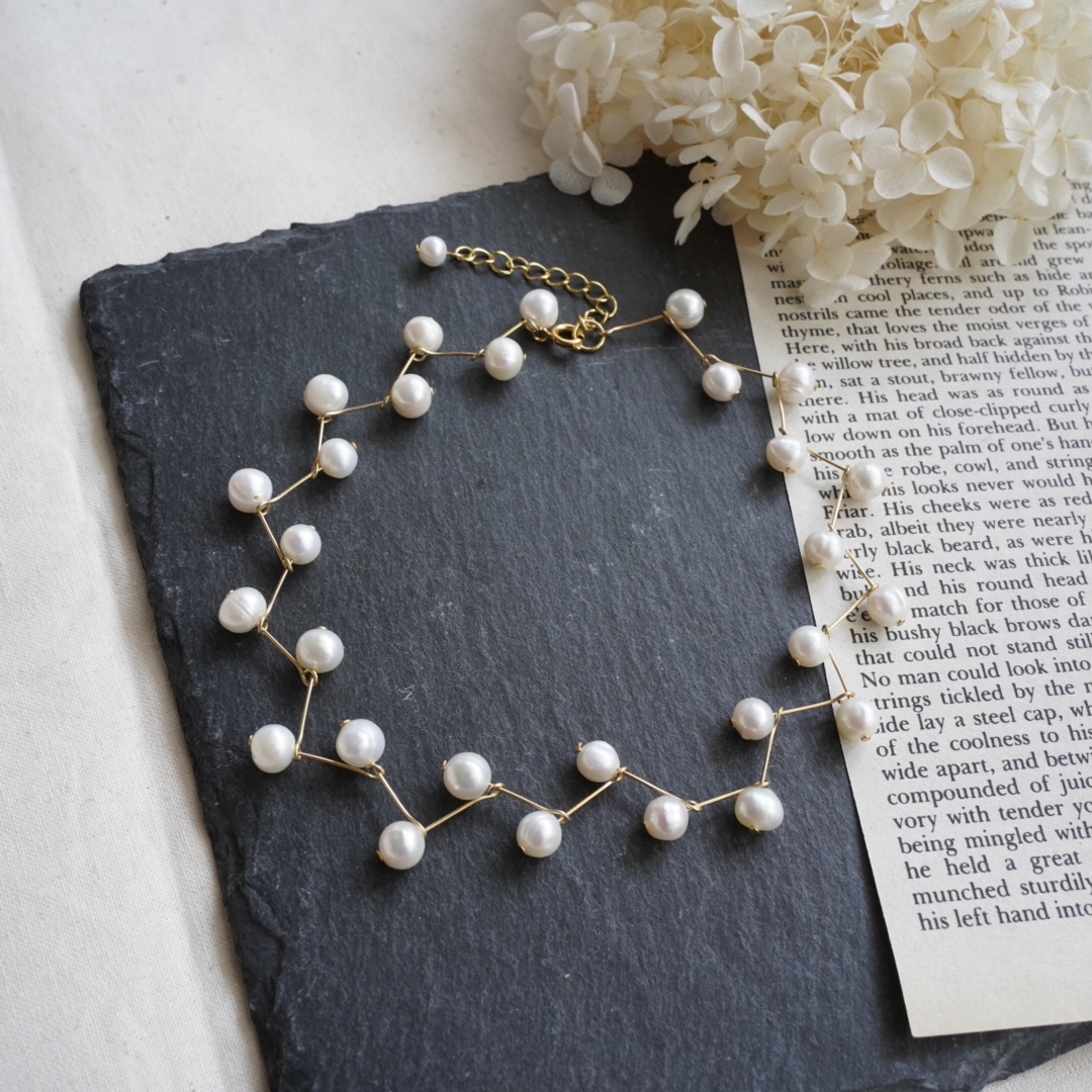 淡水パールのジグザグチョーカーの画像2