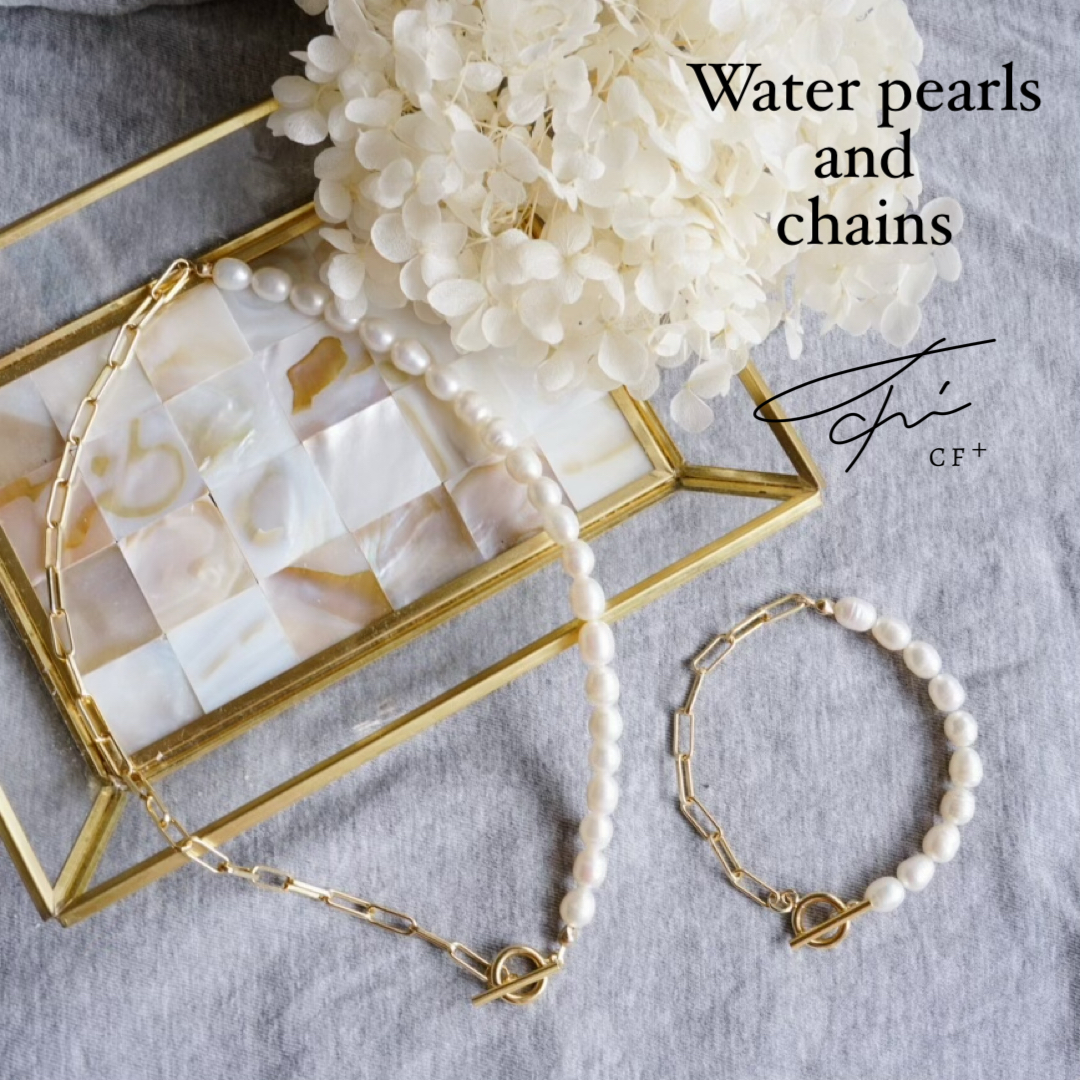 淡水パールとチェーンのネックレスの画像3