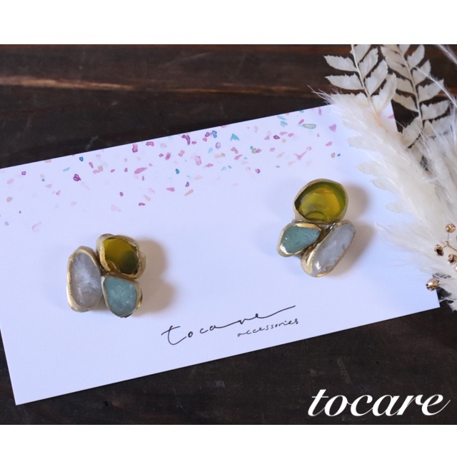 アゲートスライス💜3色小粒ちゃんの画像2