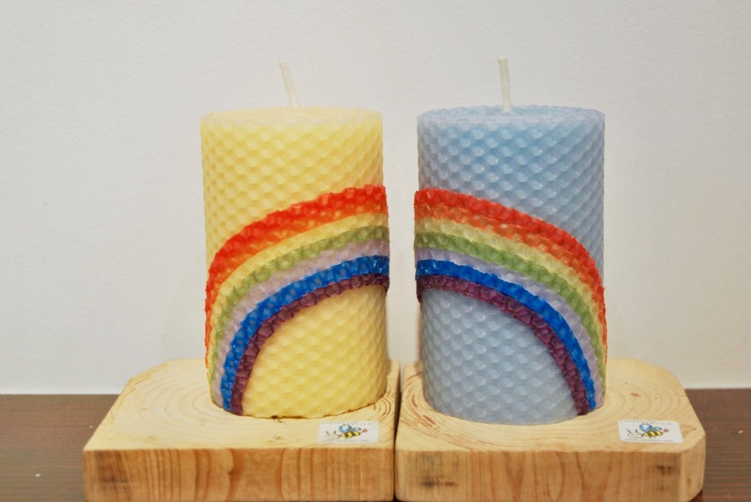 蜜蝋レインボーキャンドルの画像2
