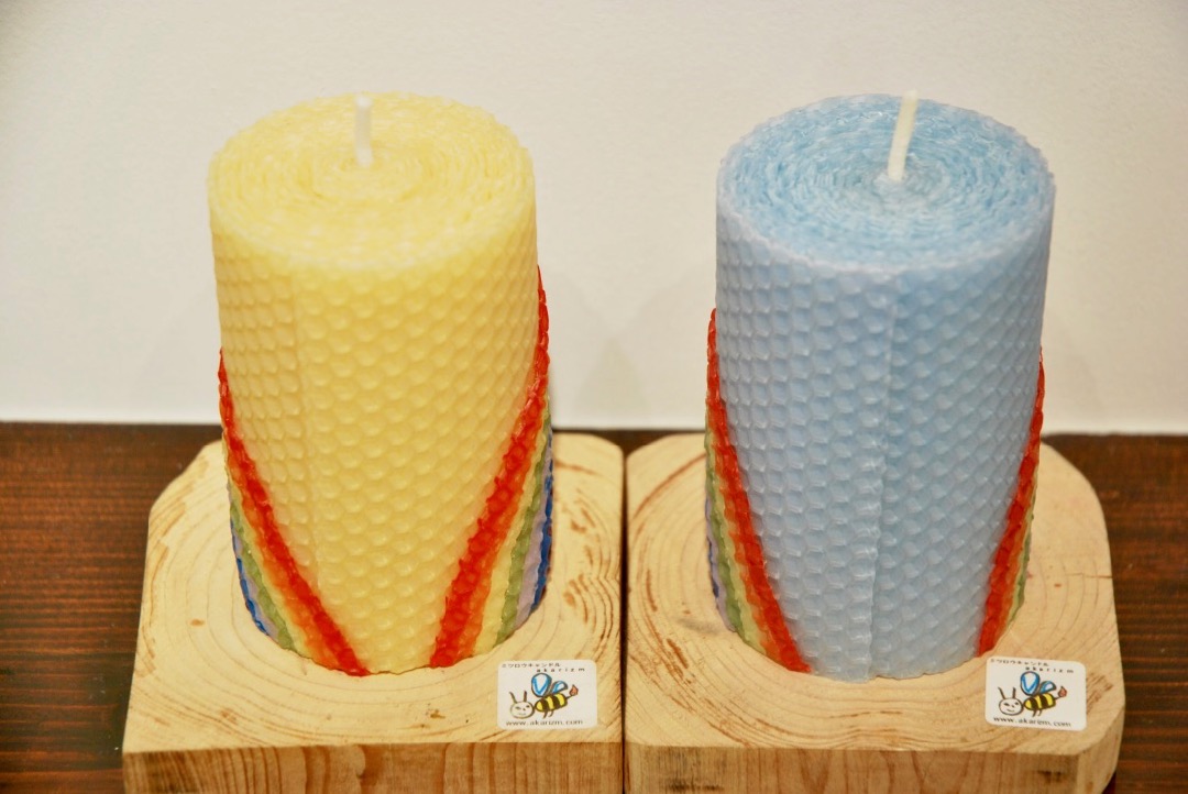 蜜蝋レインボーキャンドルの画像3