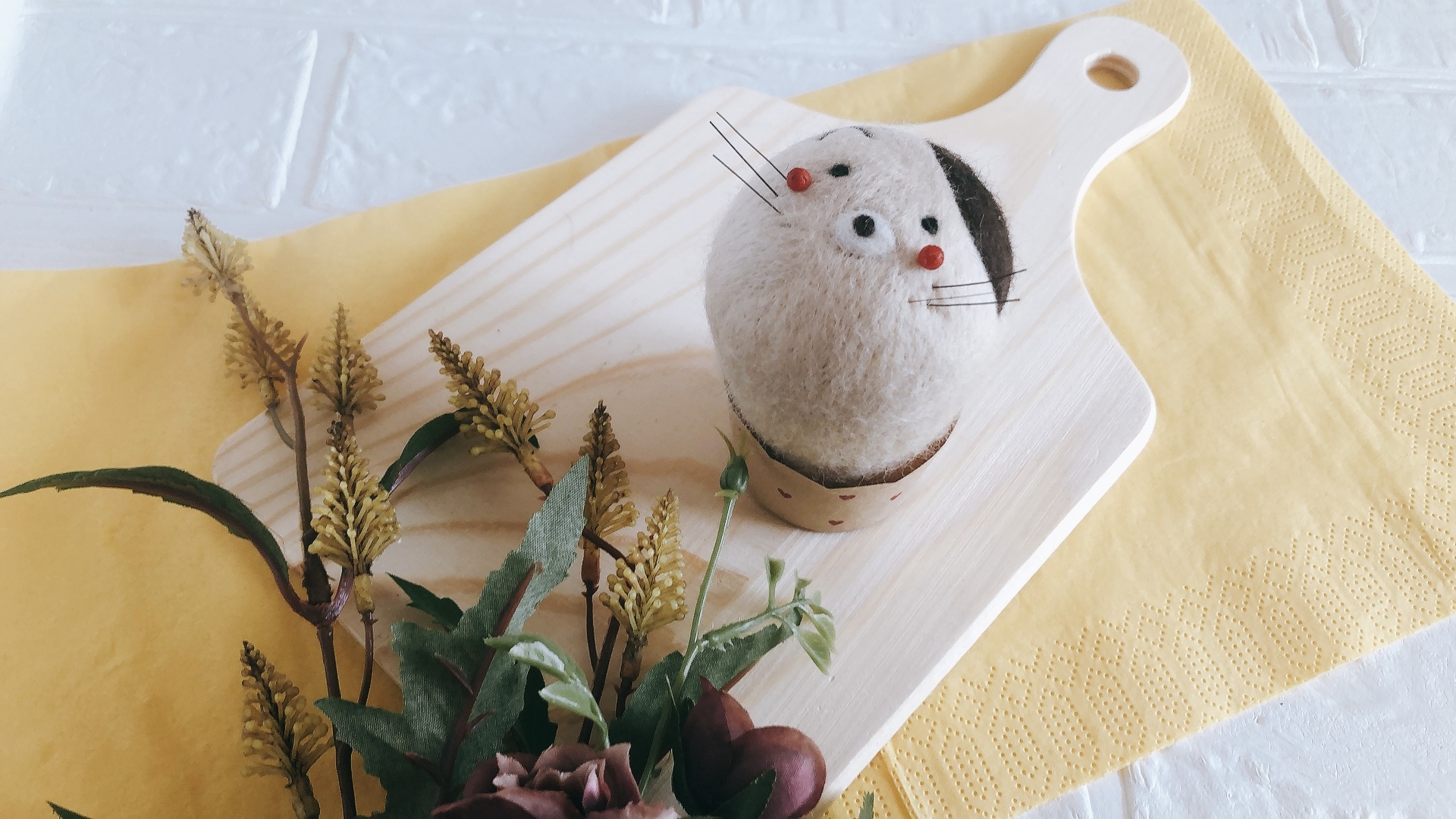 【羊毛フェルトで作る】ねこさんマフィン　ピンクッション|初心者ok！|まち針付きの画像2