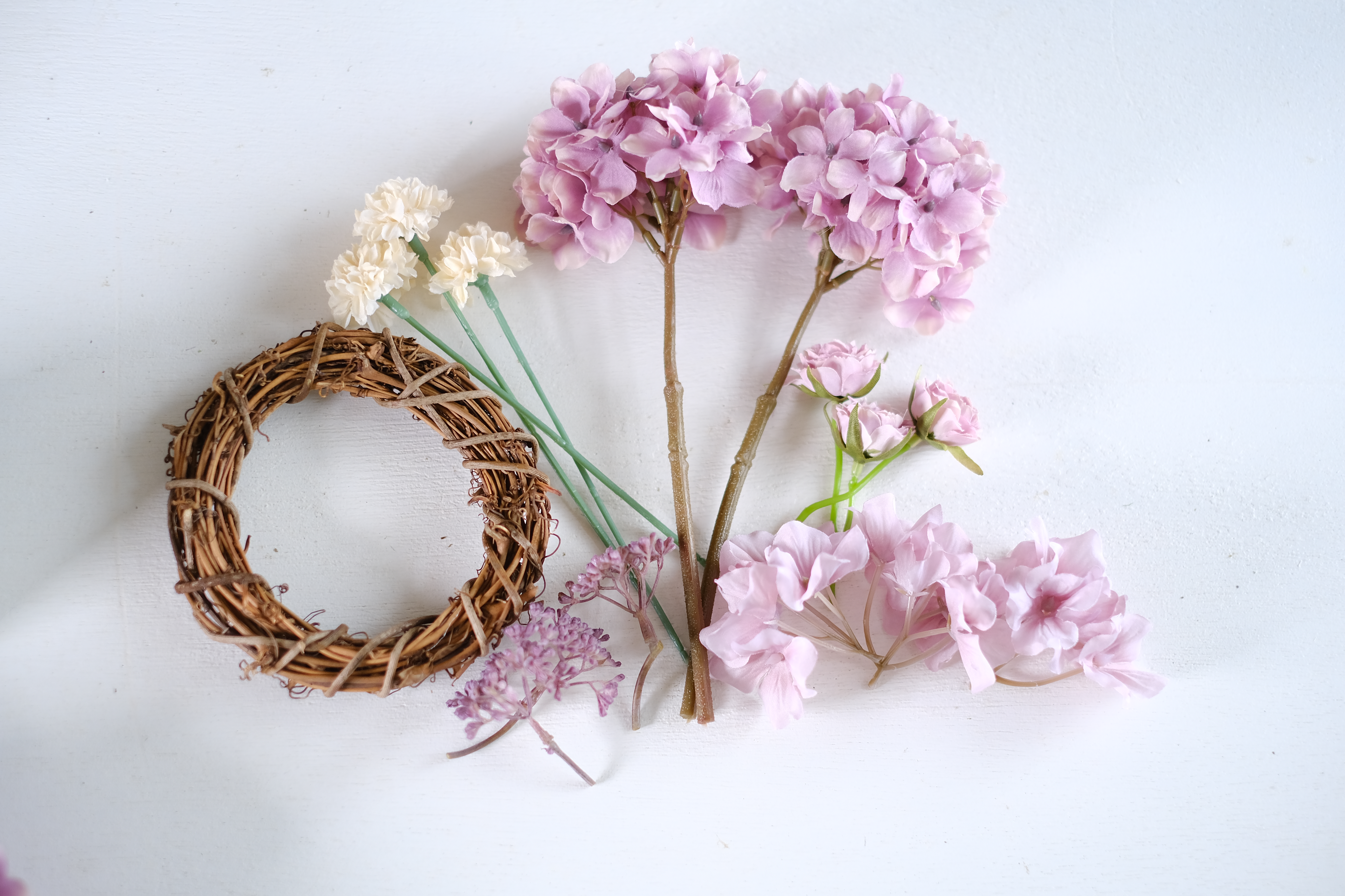 パープルピンクのあじさいのリースキットの画像2