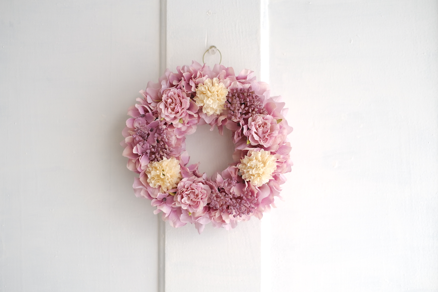 パープルピンクのあじさいのリースキットの画像3