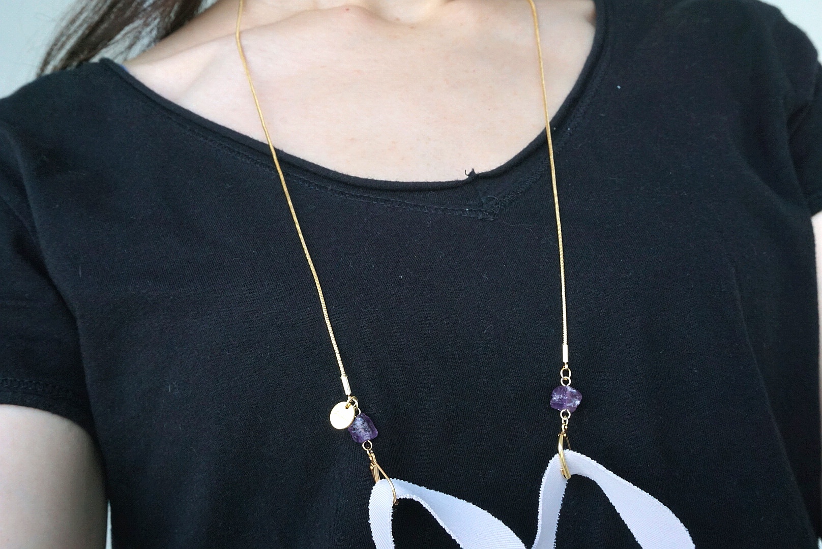 ラフカット天然石 マスクチェーン(ゴールド×アメジスト)の画像4