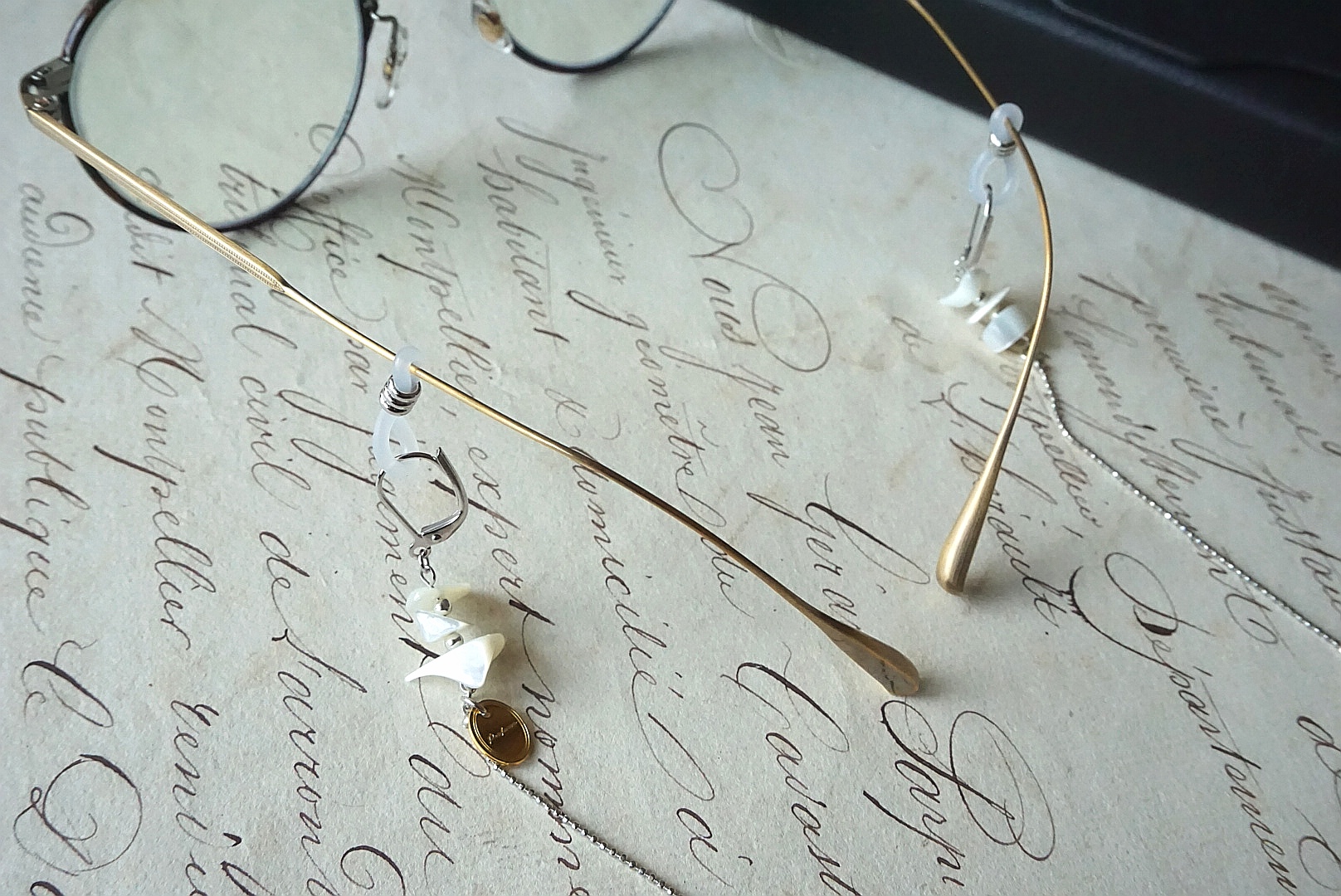 マザーオブパール マスクチェーン(シルバー×ホワイト)の画像5