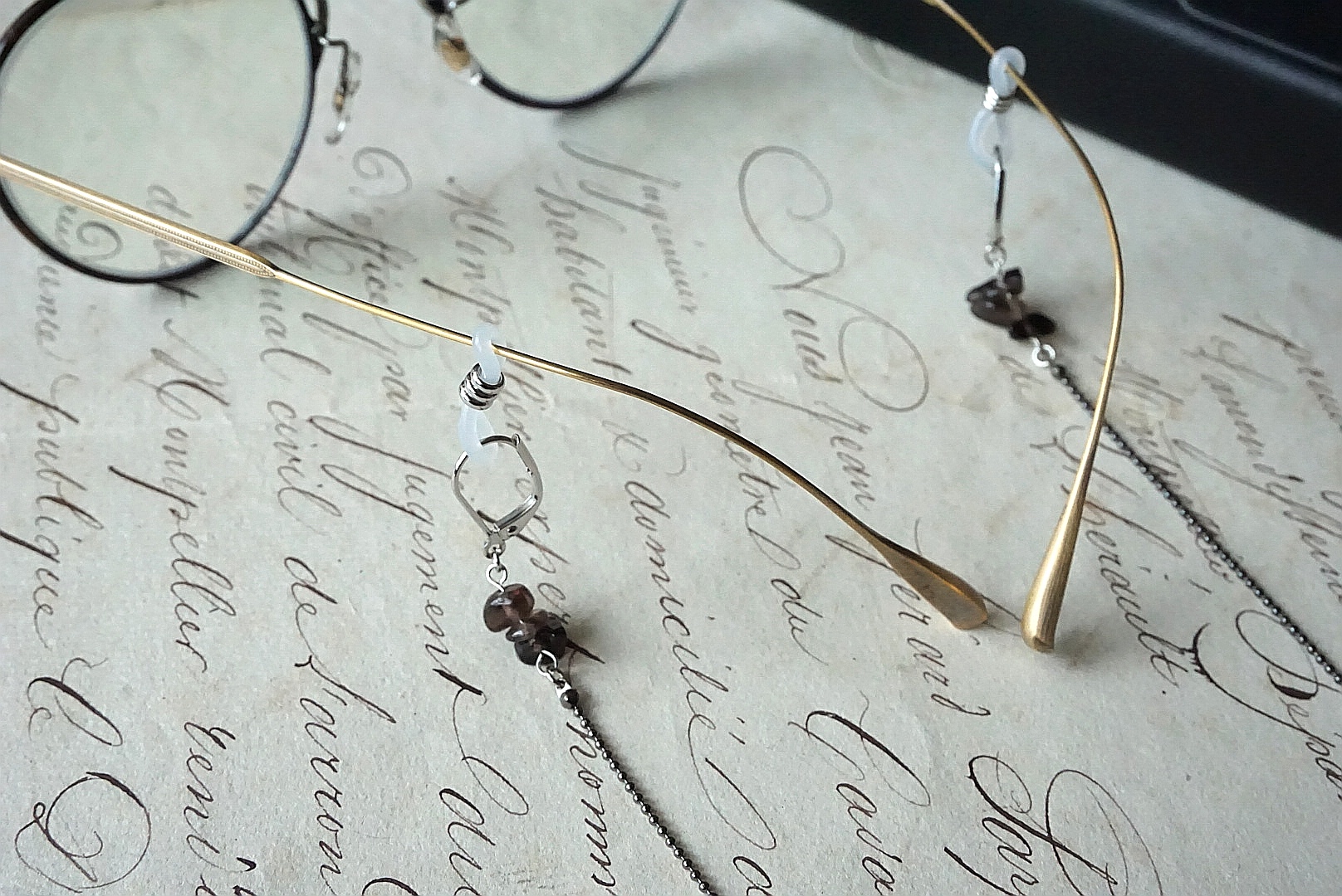 さざれ天然石(スモーキークォーツ) マスクチェーンの画像5