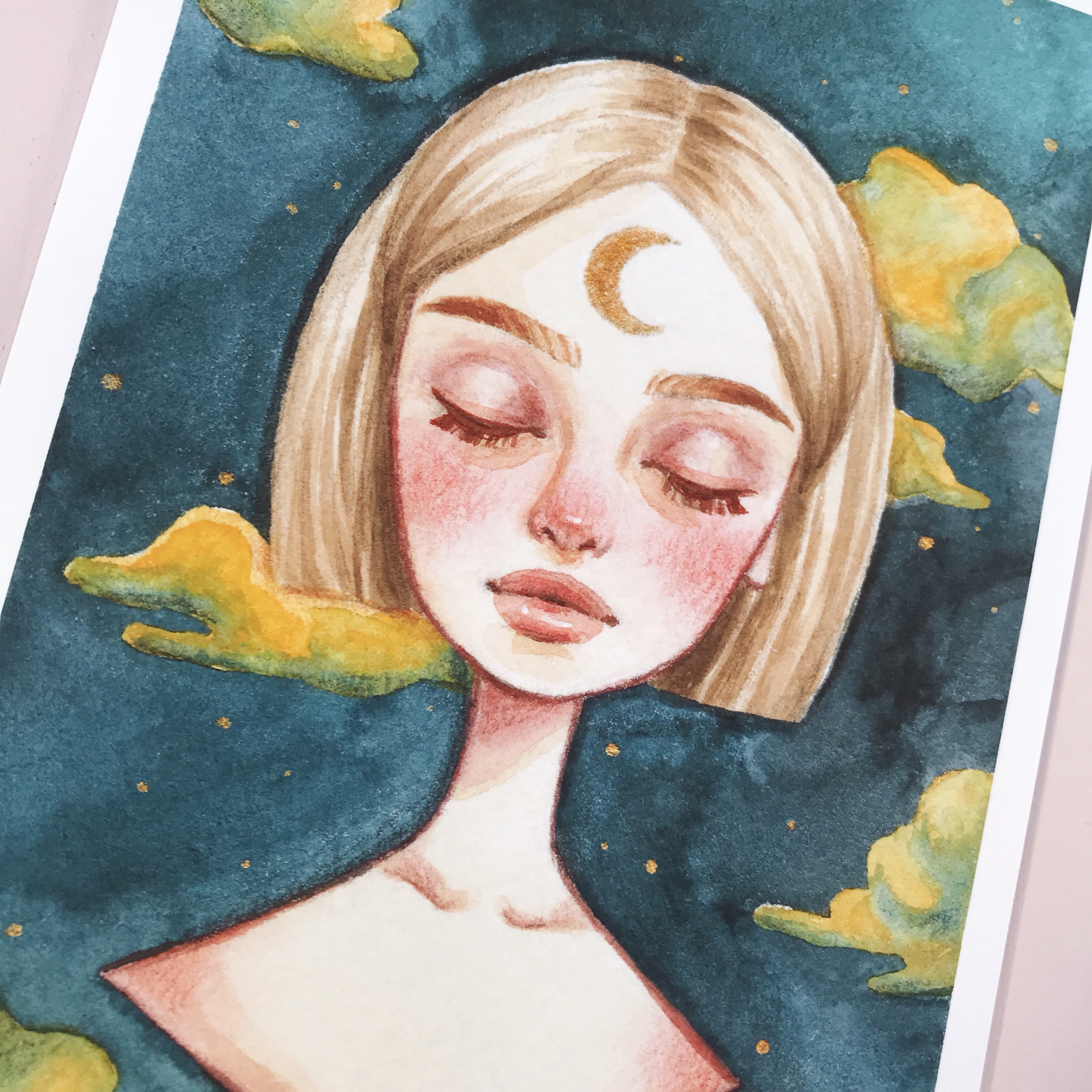 アートプリント＊月と女の子の画像3