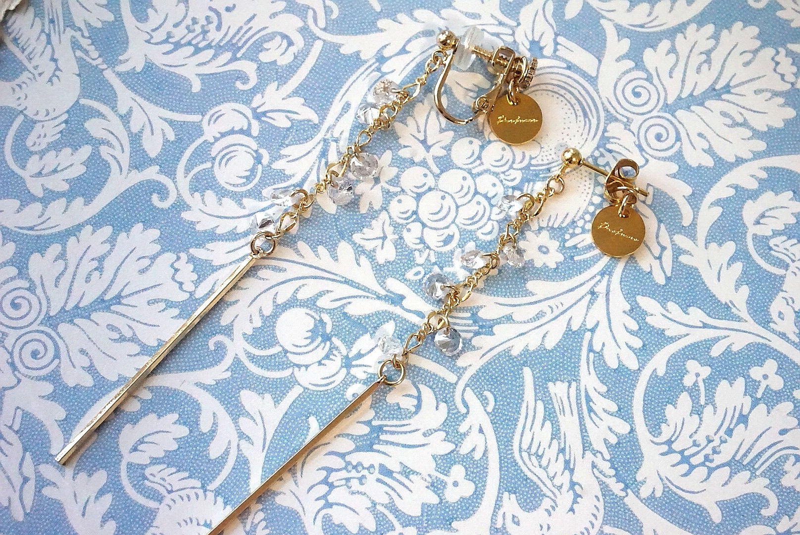 ラウンドキュービックジルコニア×チェーンスティック(ゴールド)の画像4