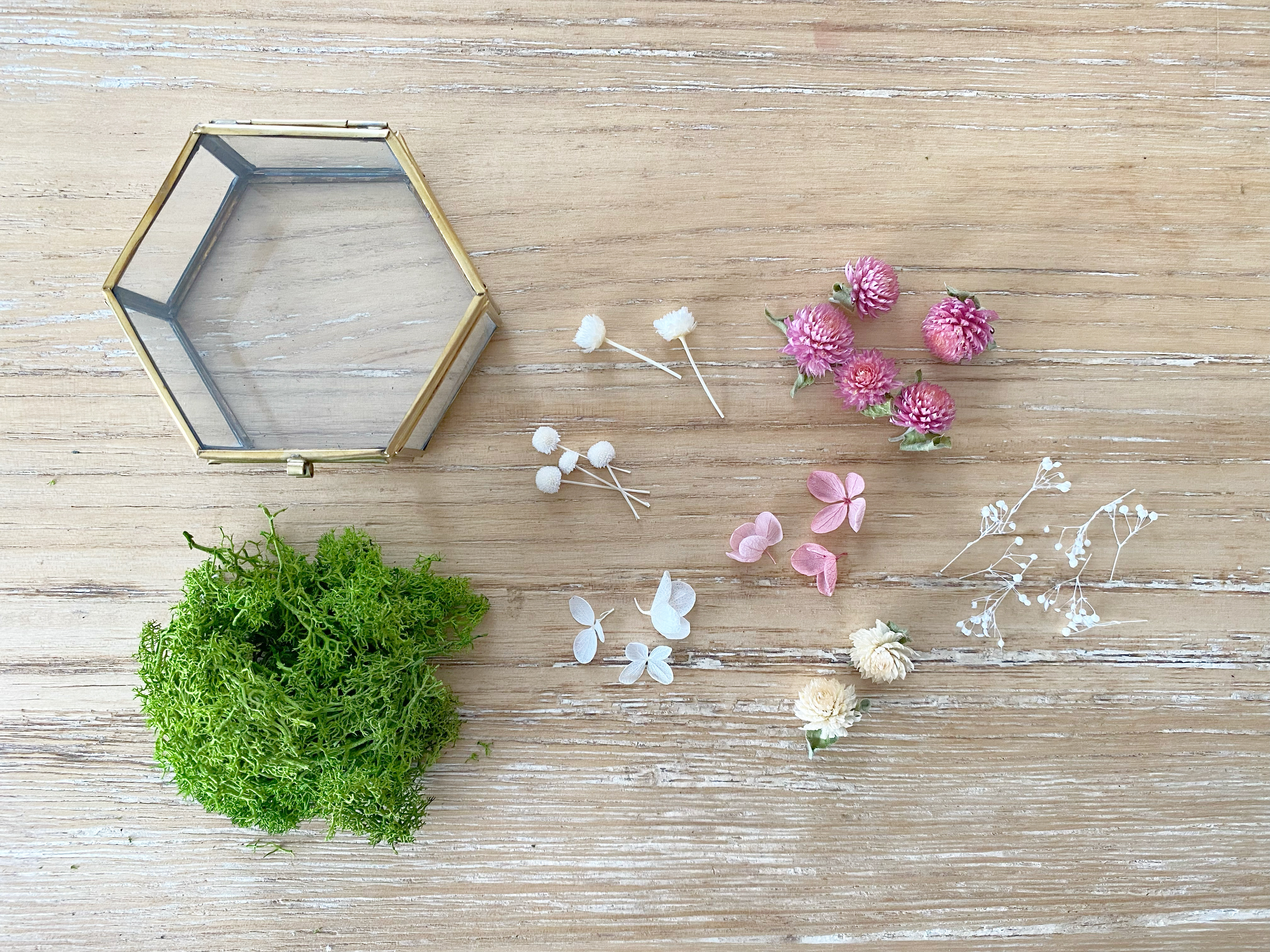 【手作りキット】六角ガラスボックスのリングピローpinkの画像2