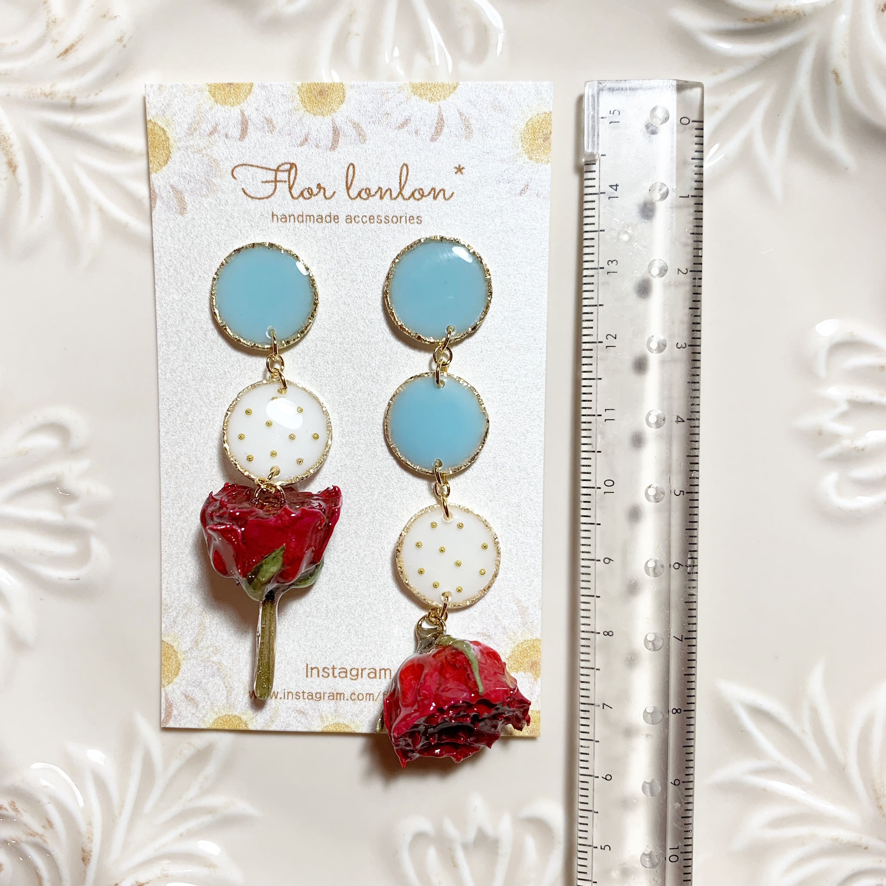 ローズリンクピアス/イヤリング 【○ブルー】の画像2