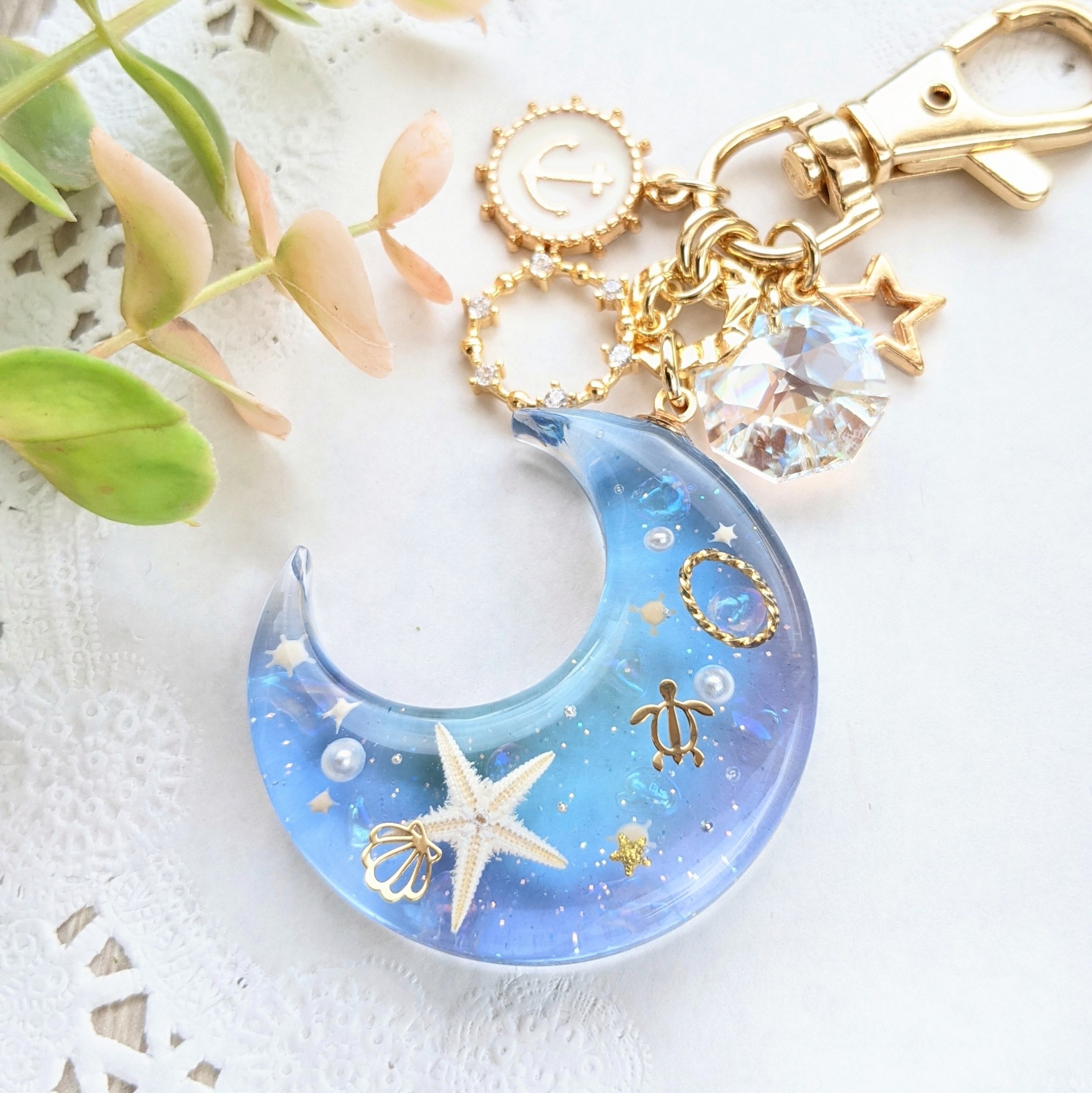 海の三日月キーホルダー(ブルー)の画像3