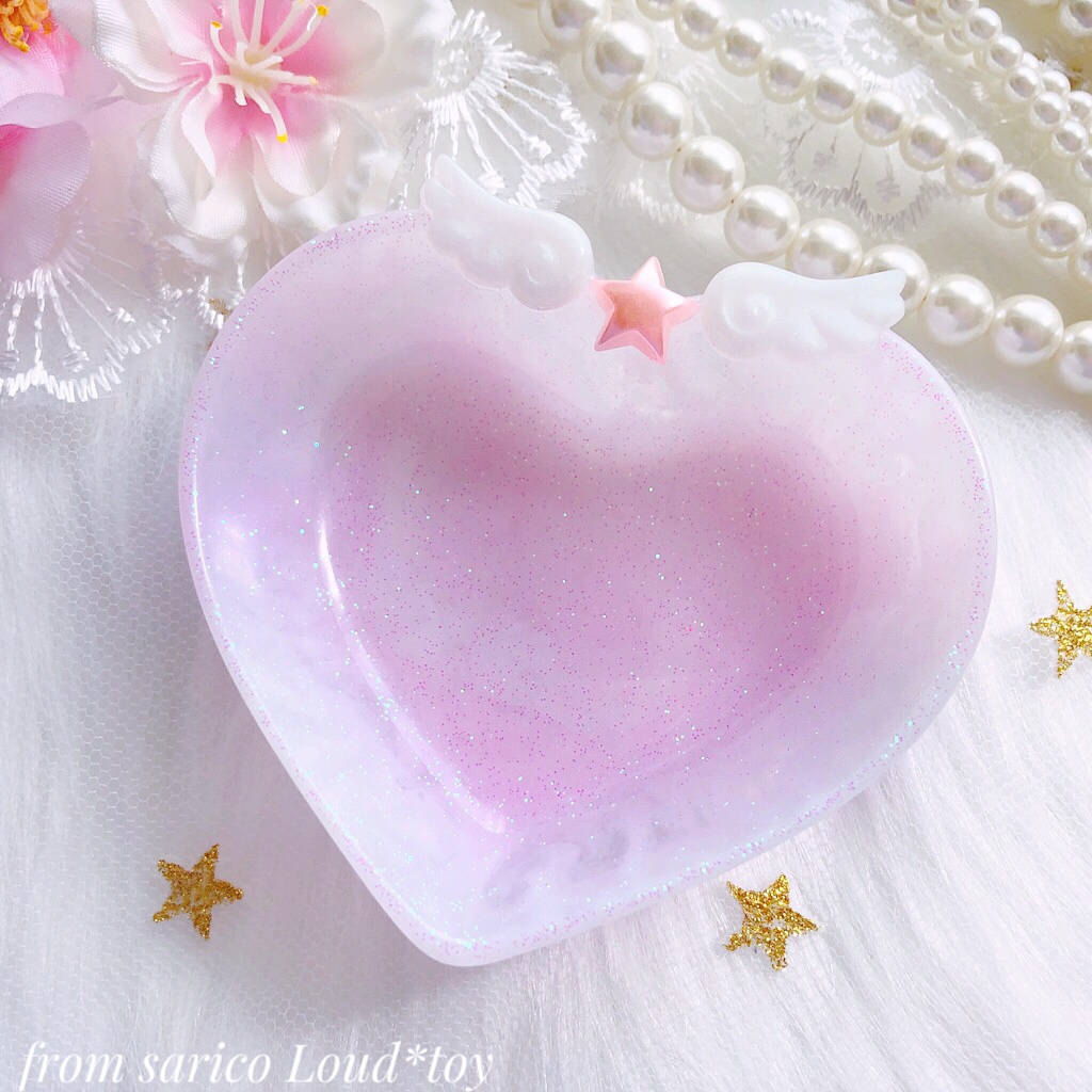 Angelハートトレイ💘pinkマーブルの画像2