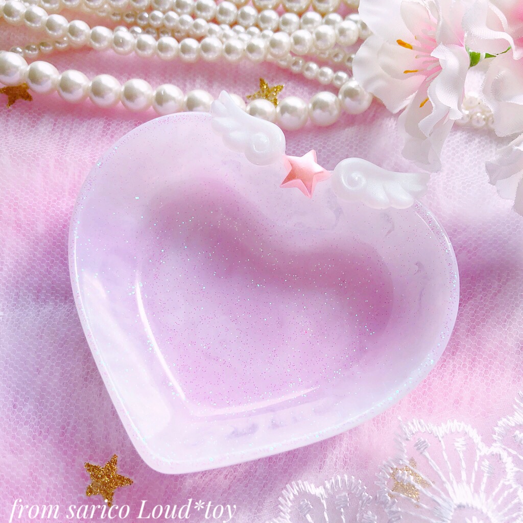 Angelハートトレイ💘pinkマーブルの画像4