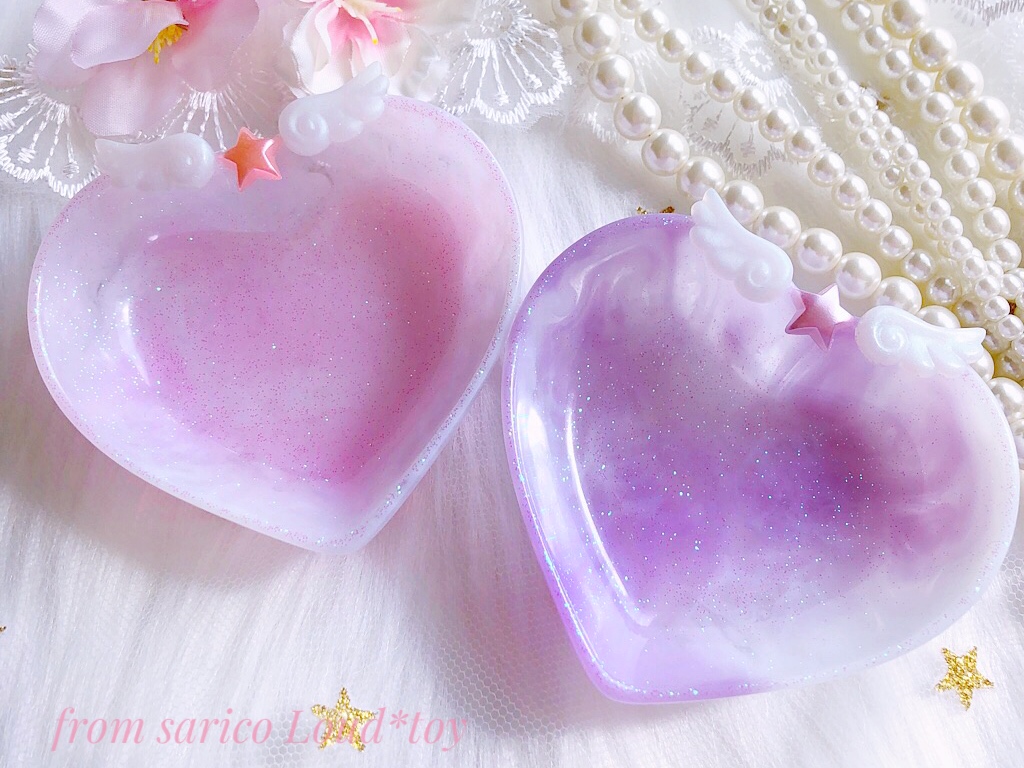 Angelハートトレイ💘purpleマーブルの画像3