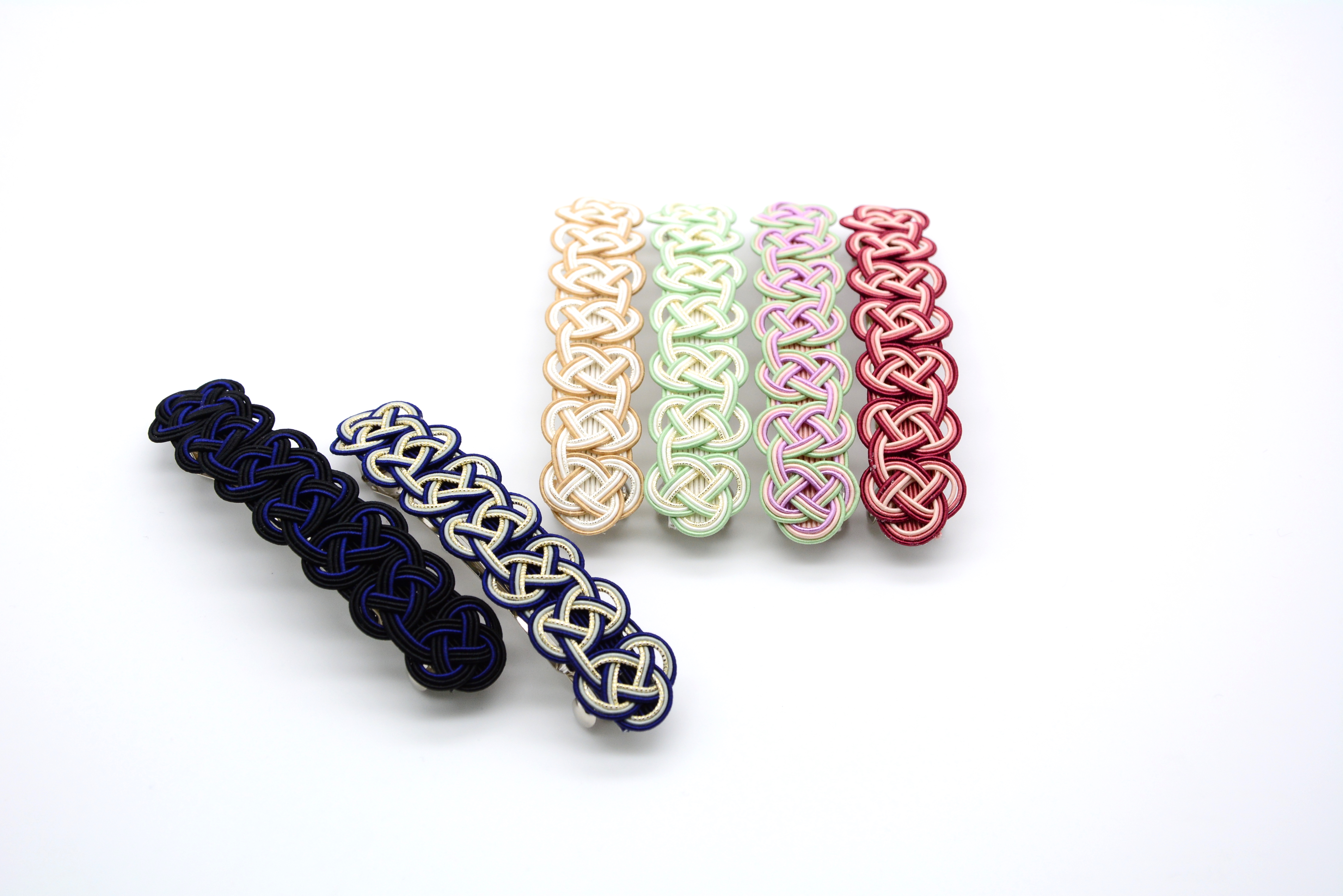 水引で作る「連続あわじ結び」のバレッタ手作りキットの画像2