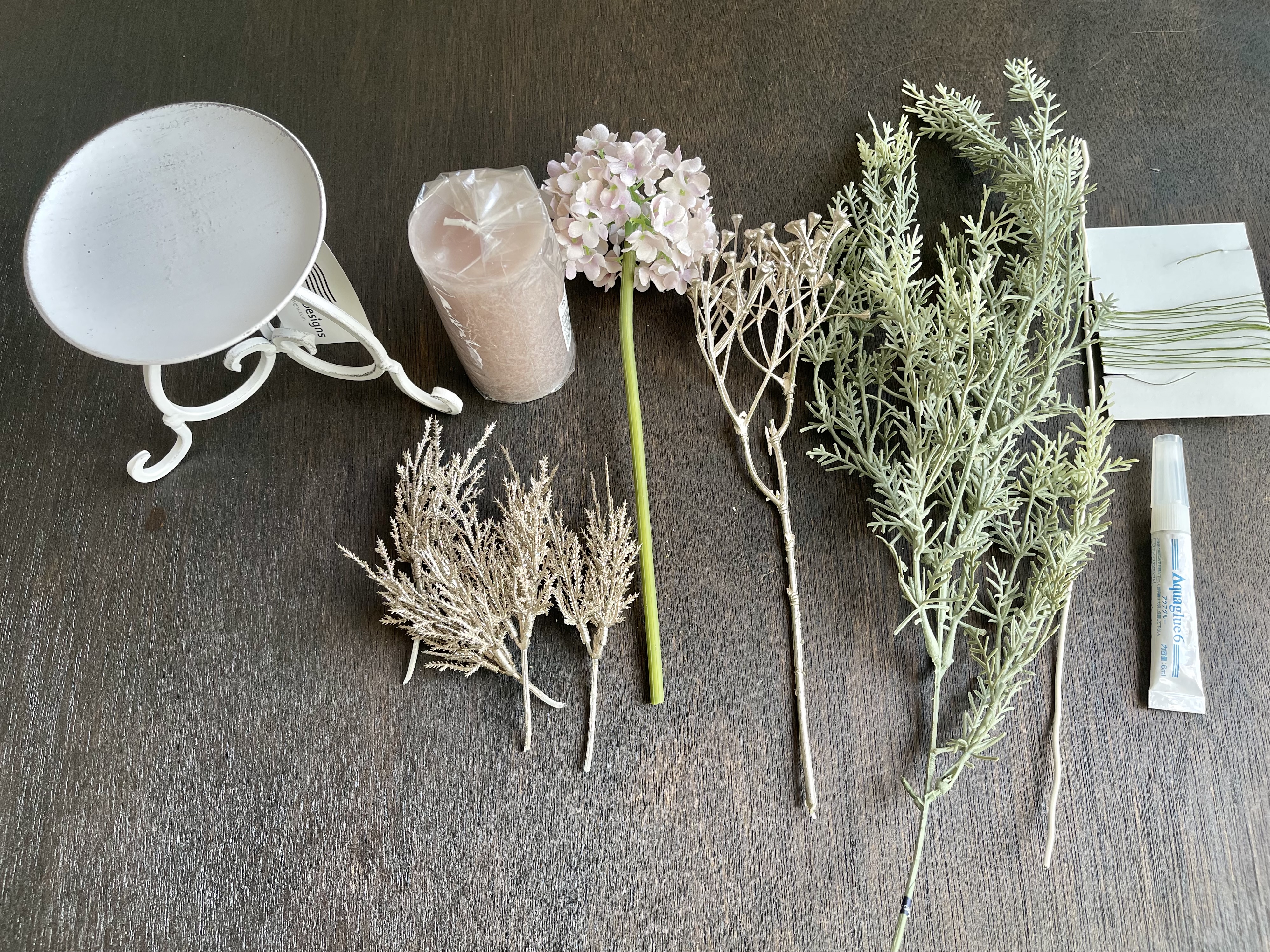 シャビーな「キャンドルスタンドアレンジ」　キットの画像2