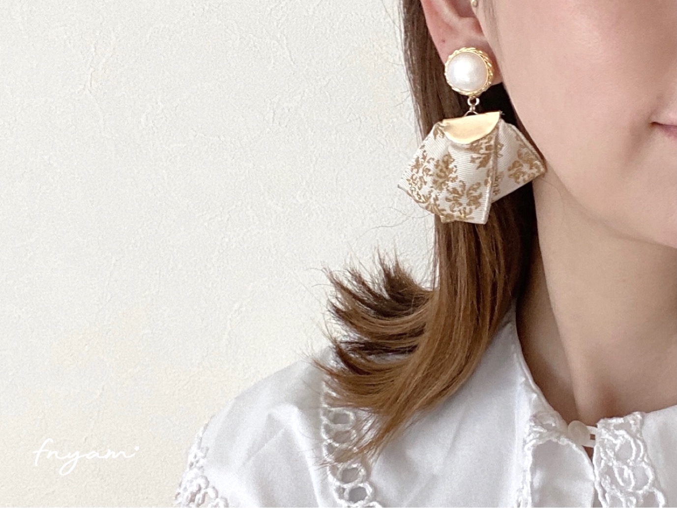 【作製キット】リボンタッセル×ボタンピアス/イヤリングの画像2