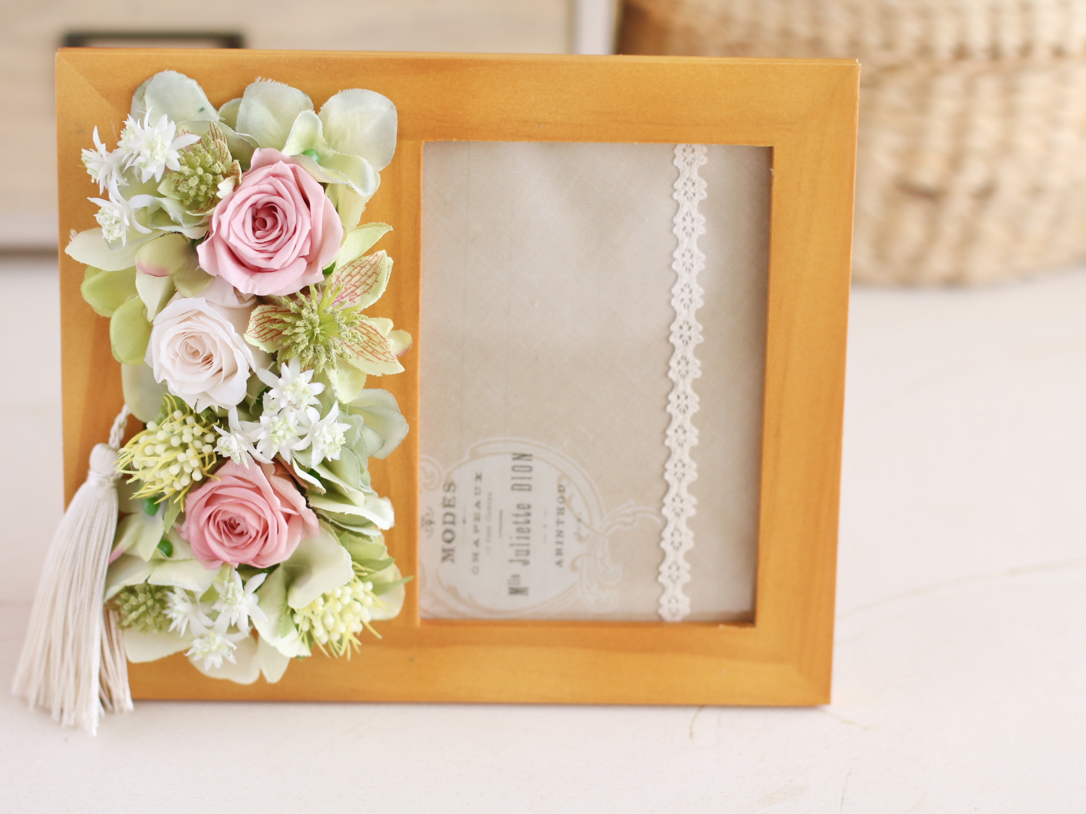 花材キット「フォトフレームアレンジ〜パステルピンク」の画像2