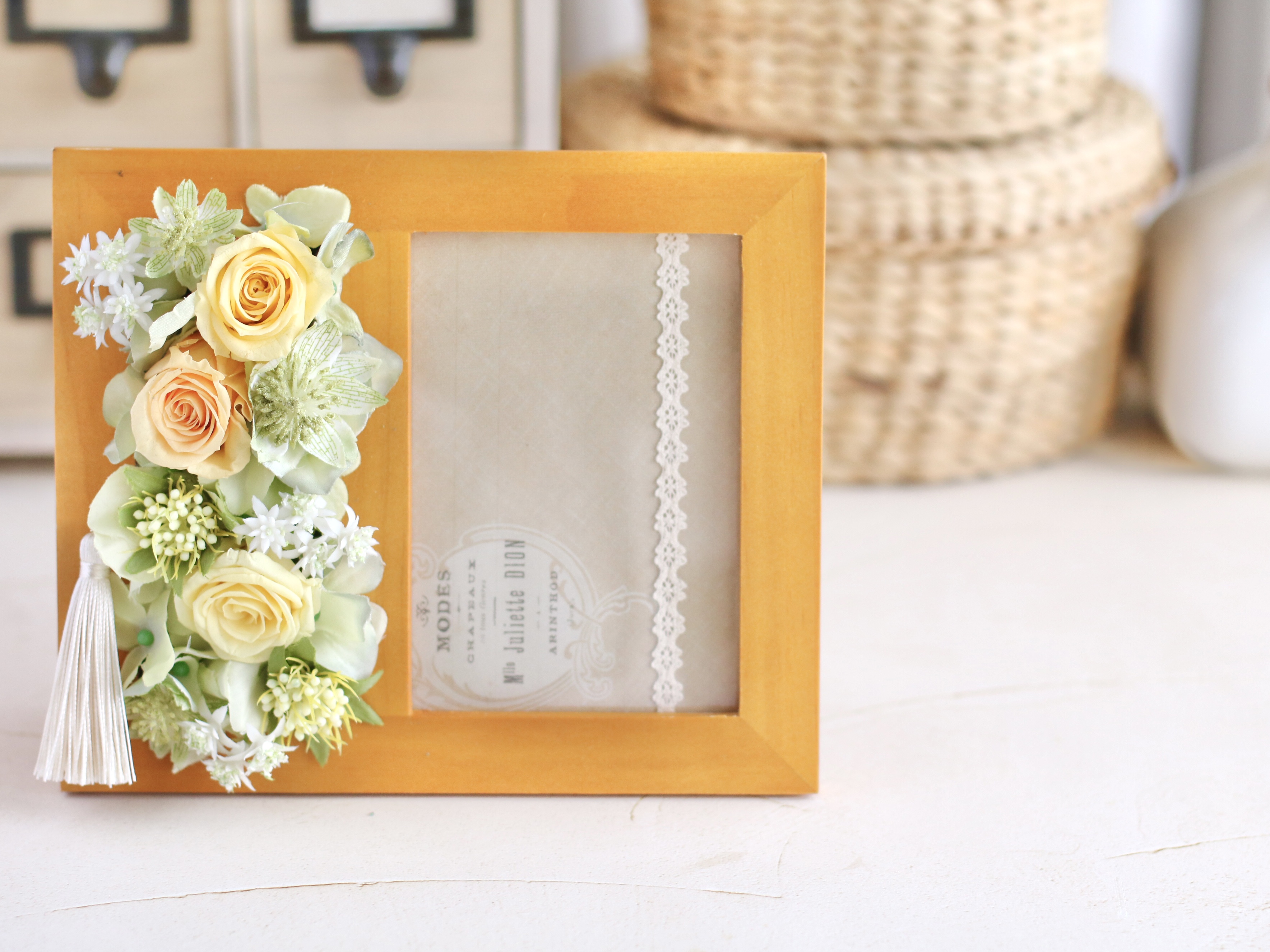 花材キット「フォトフレームアレンジ〜レモンイエロー」の画像2