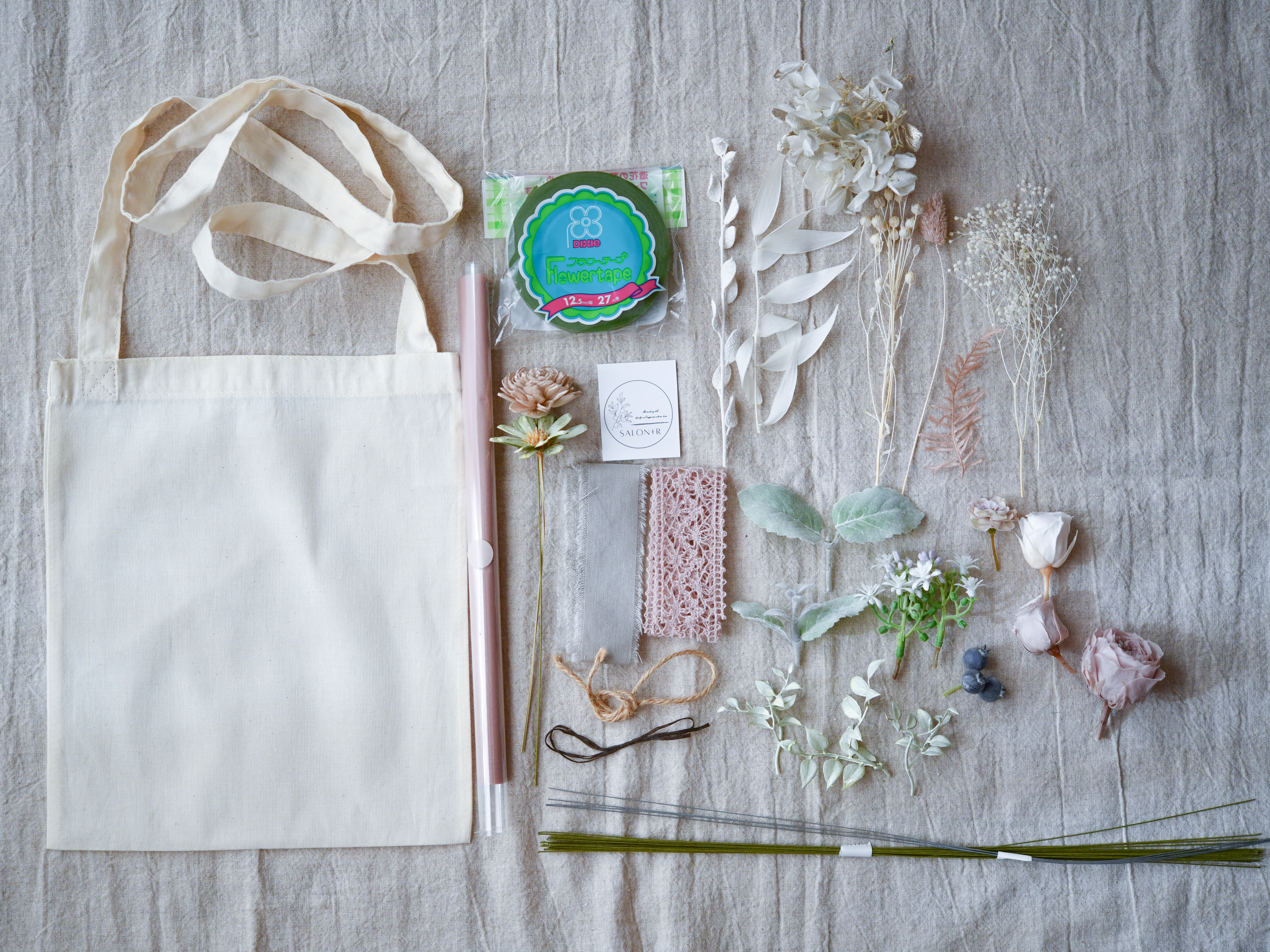 【キット】ナチュラル好きさんに！ふんわり可愛いバッグブーケの画像4