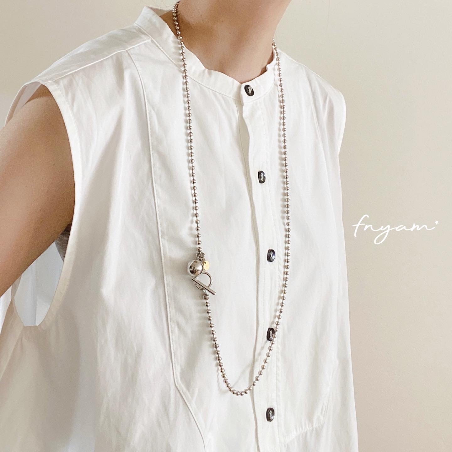 ボールチェーンlongネックレスの画像4