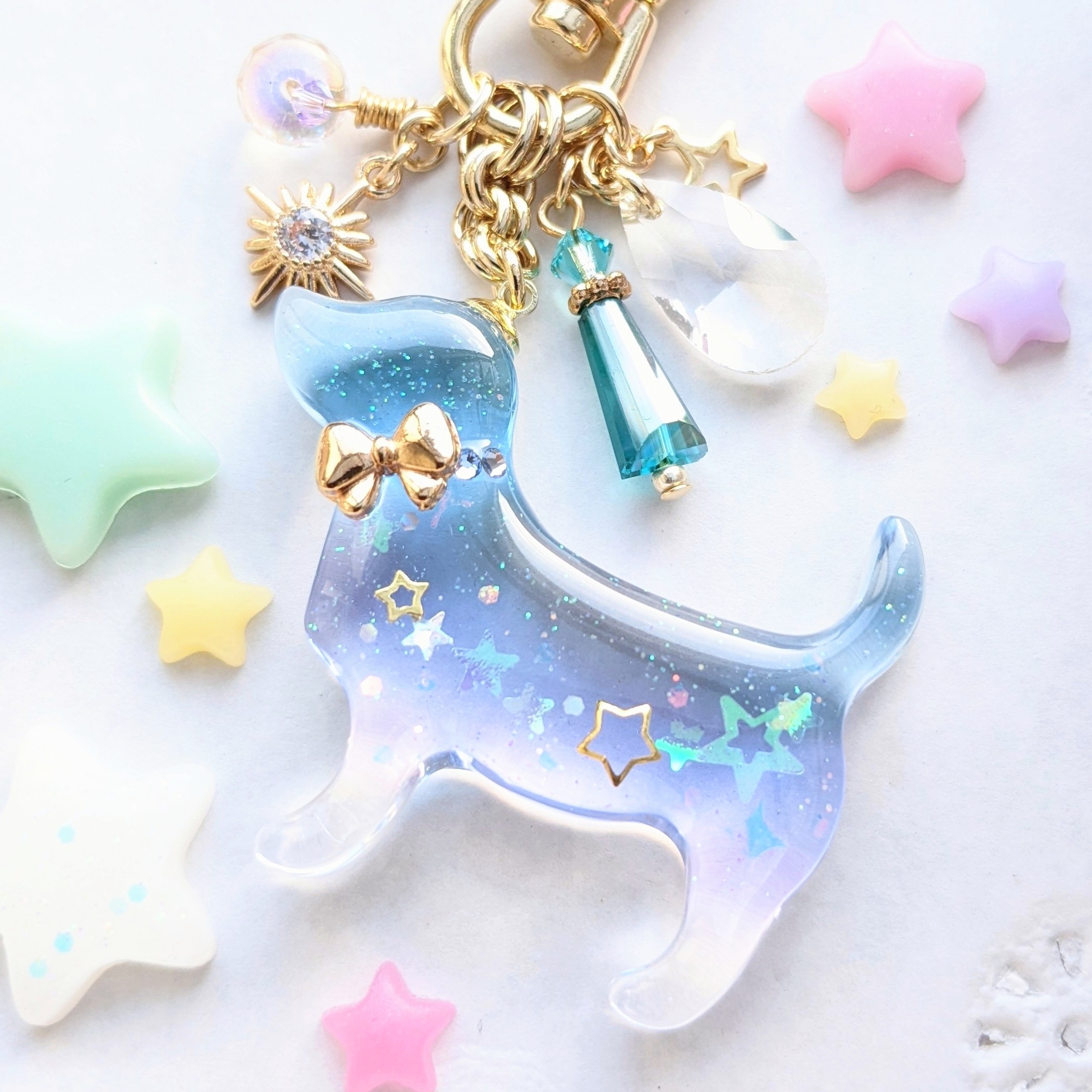 キラキラ星のワンコキーホルダーの画像2