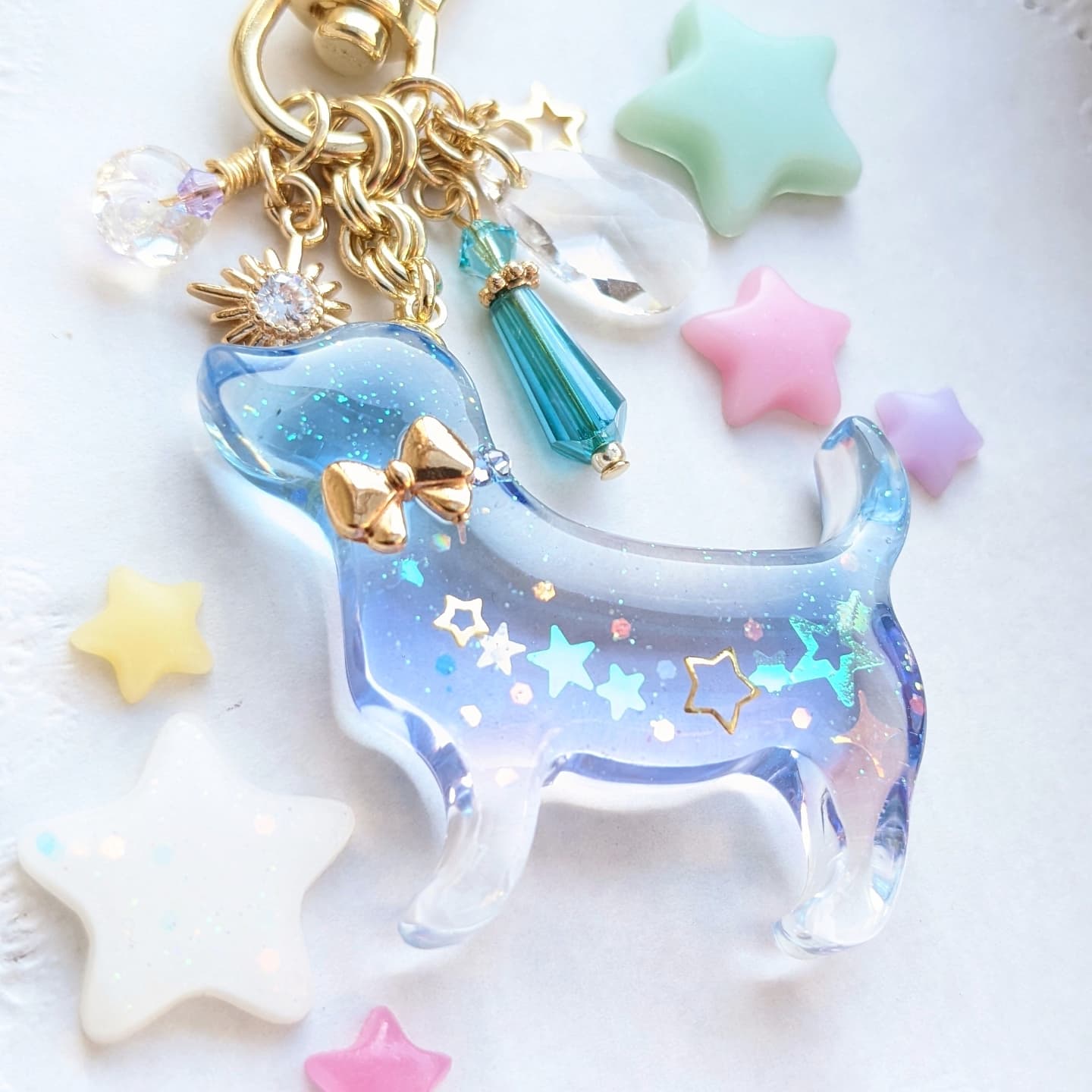 キラキラ星のワンコキーホルダーの画像3