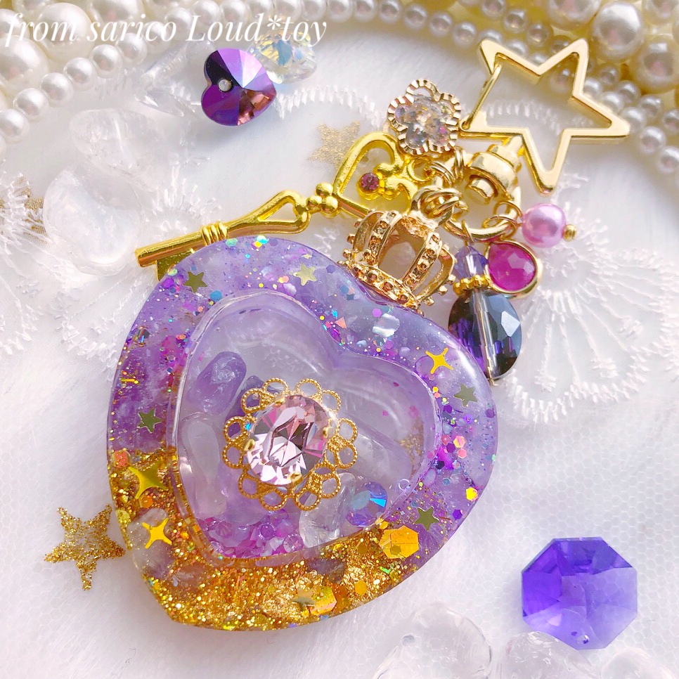 アメジストとスワロフスキーのハートシェイカー🔮の画像2
