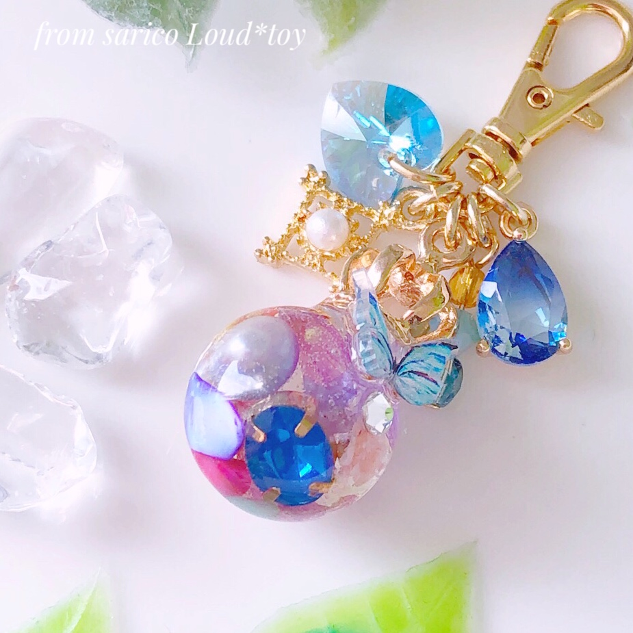 butterfly×flower ballチャームの画像2