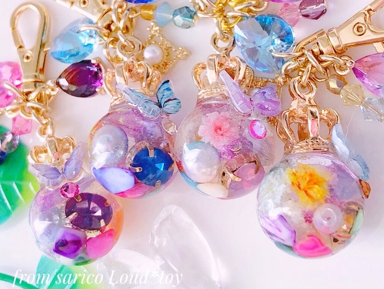 butterfly×flower ballチャームの画像4