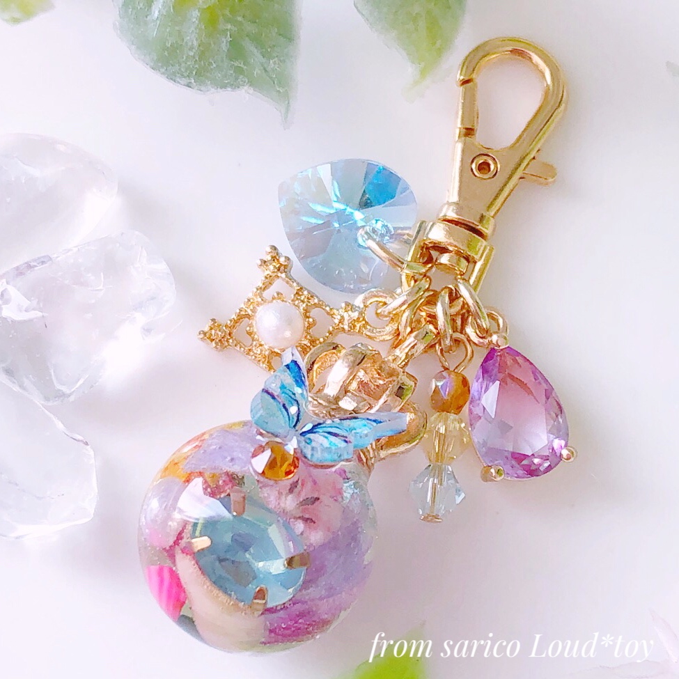 butterfly×flower ballチャームの画像2