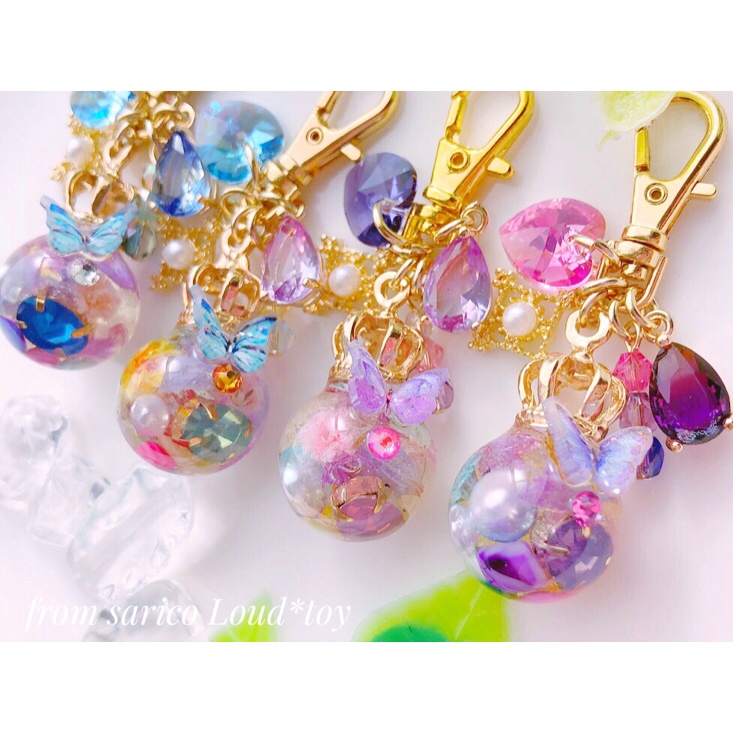 butterfly×flower ballチャームの画像5