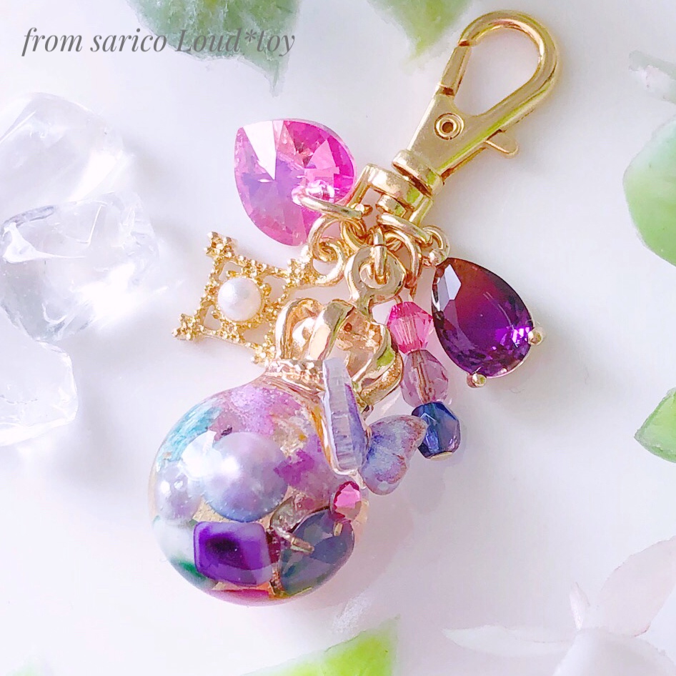 butterfly×flower ballチャームの画像2