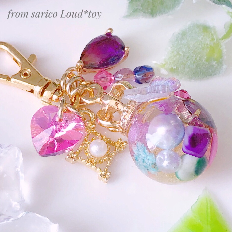 butterfly×flower ballチャームの画像3